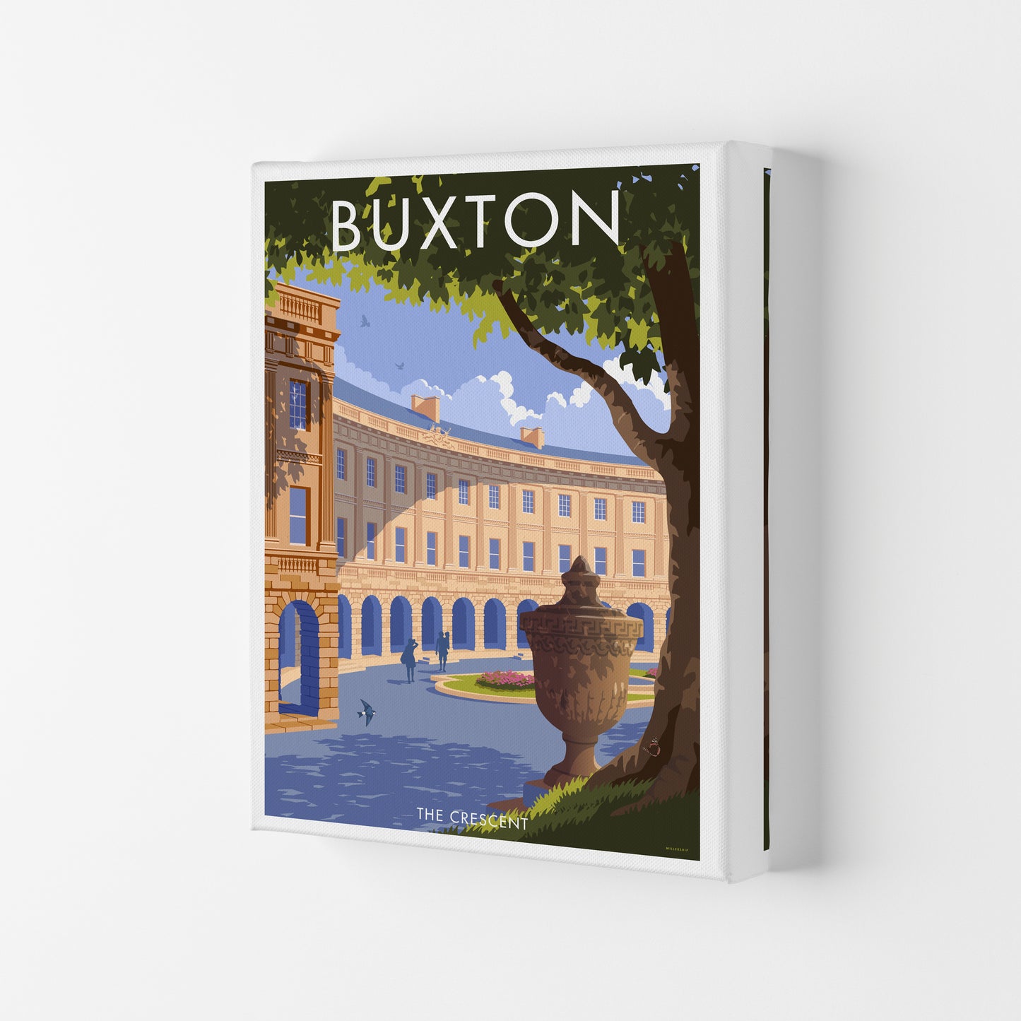 Buxton Crescent Derbyshire Travel Art Print by Stephen Millership Canvas