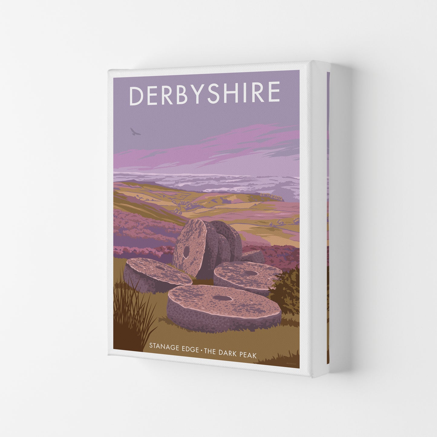Stanage Edge Derbyshire Travel Art Print by Stephen Millership Canvas