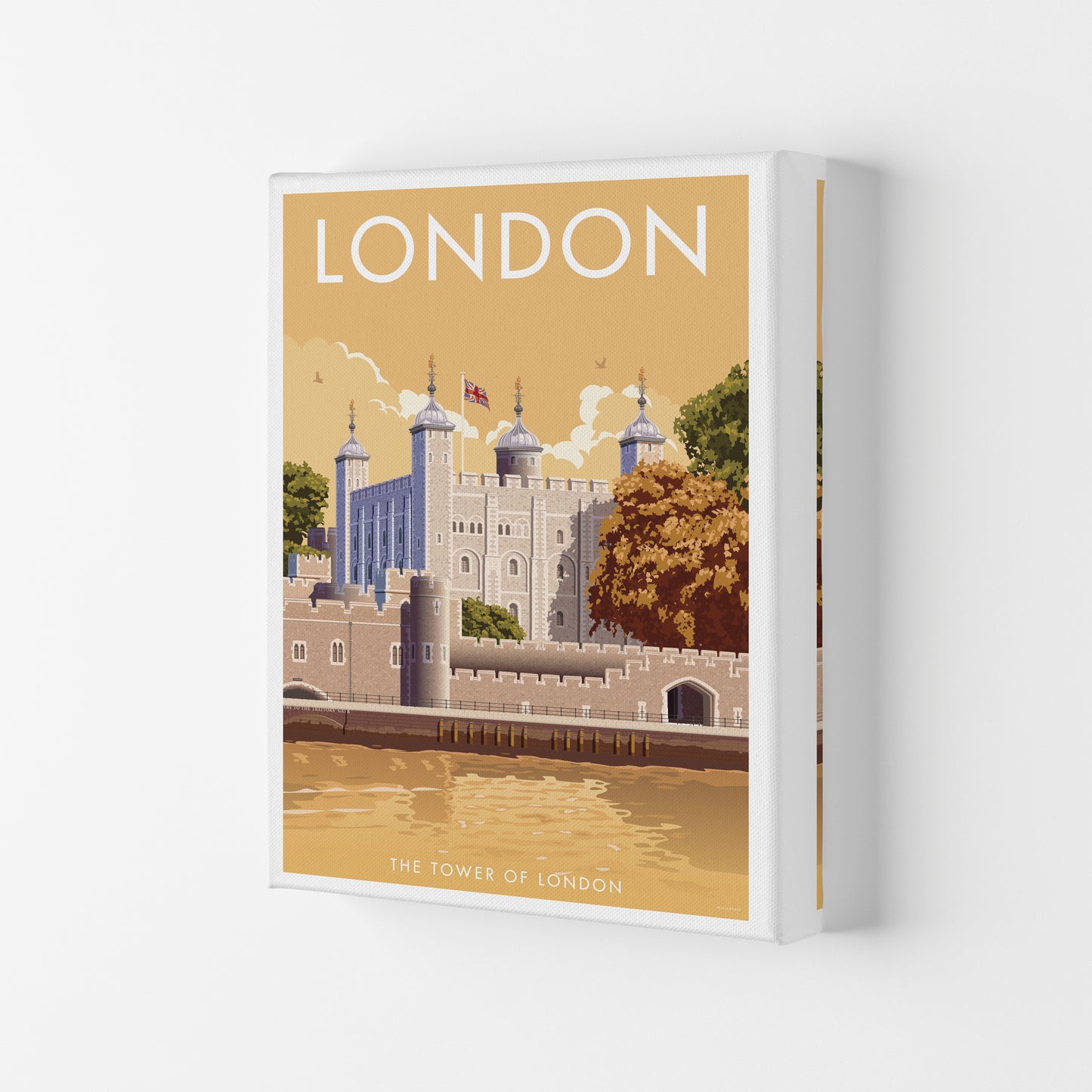 London Tower Travel Art Print by Stephen Millership, Vintage Framed Poster Canvas