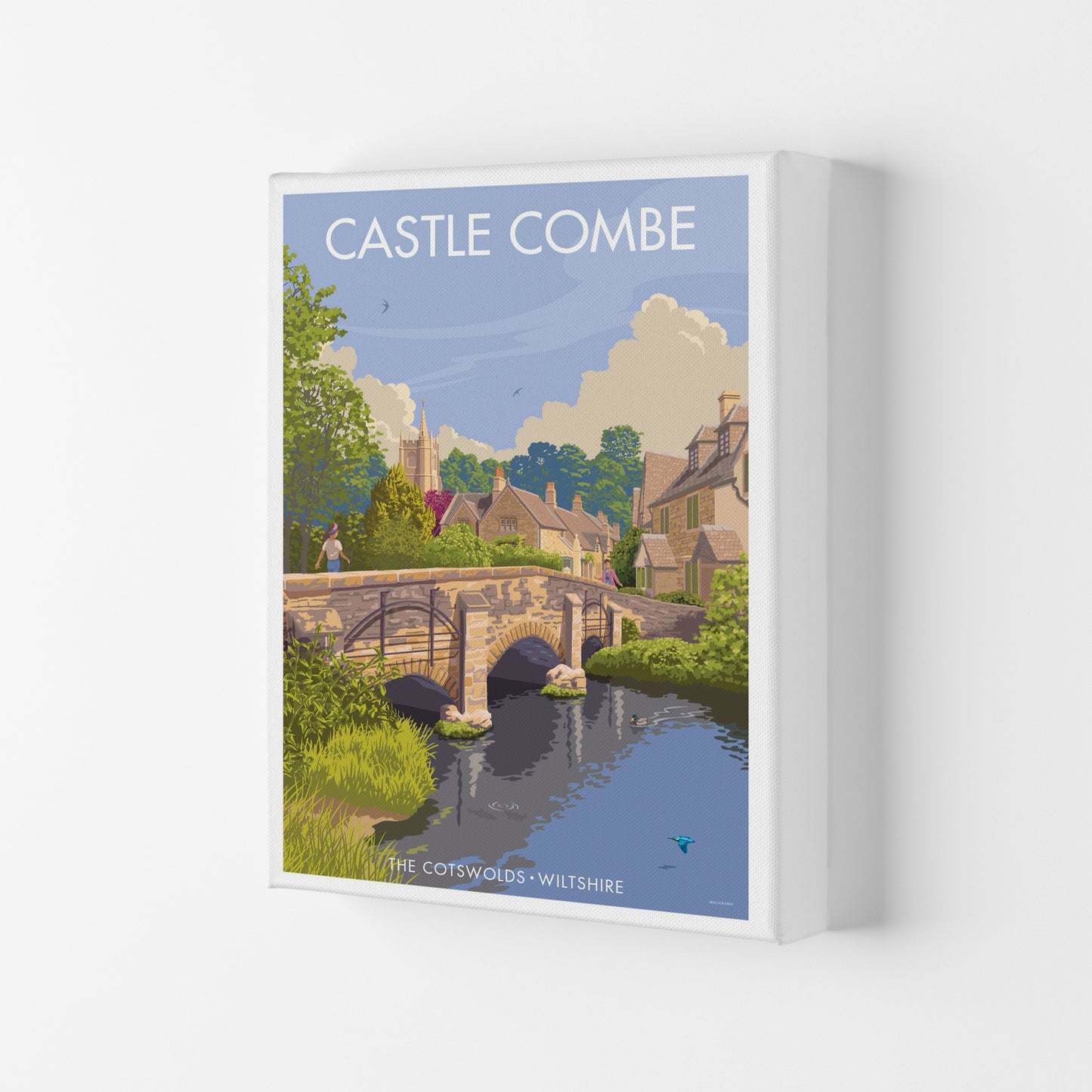 Wiltshire Castle Combe Art Print by Stephen Millership Canvas