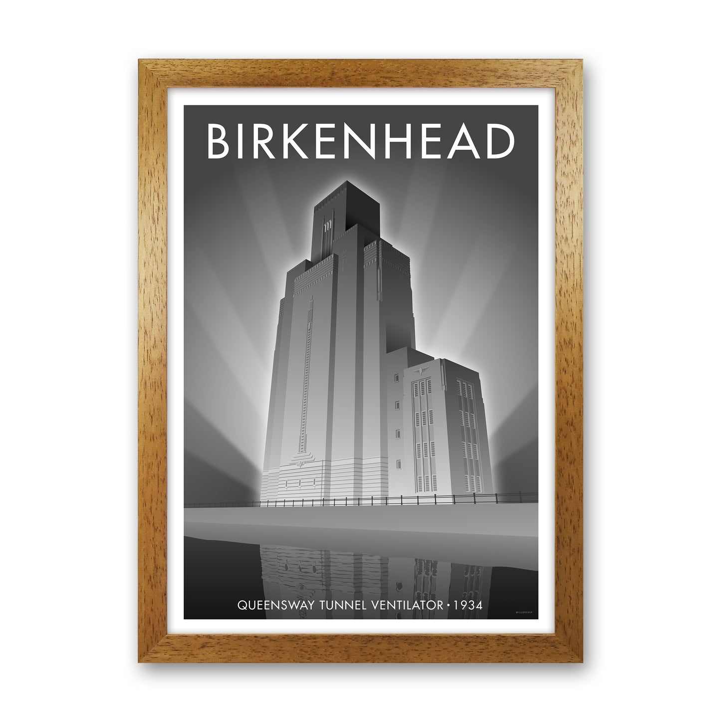 Birkenhead Queensway Tunnel Travel Art Print By Stephen Millership Oak Grain
