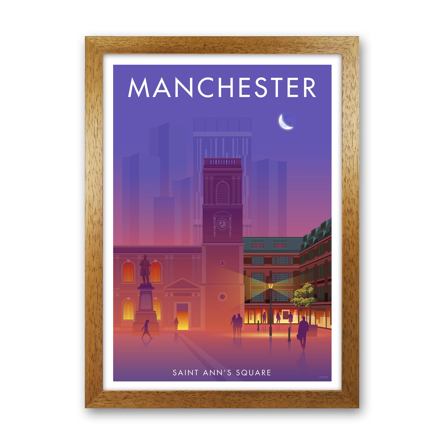 Manchester St Annes Sq Art Print by Stephen Millership Oak Grain