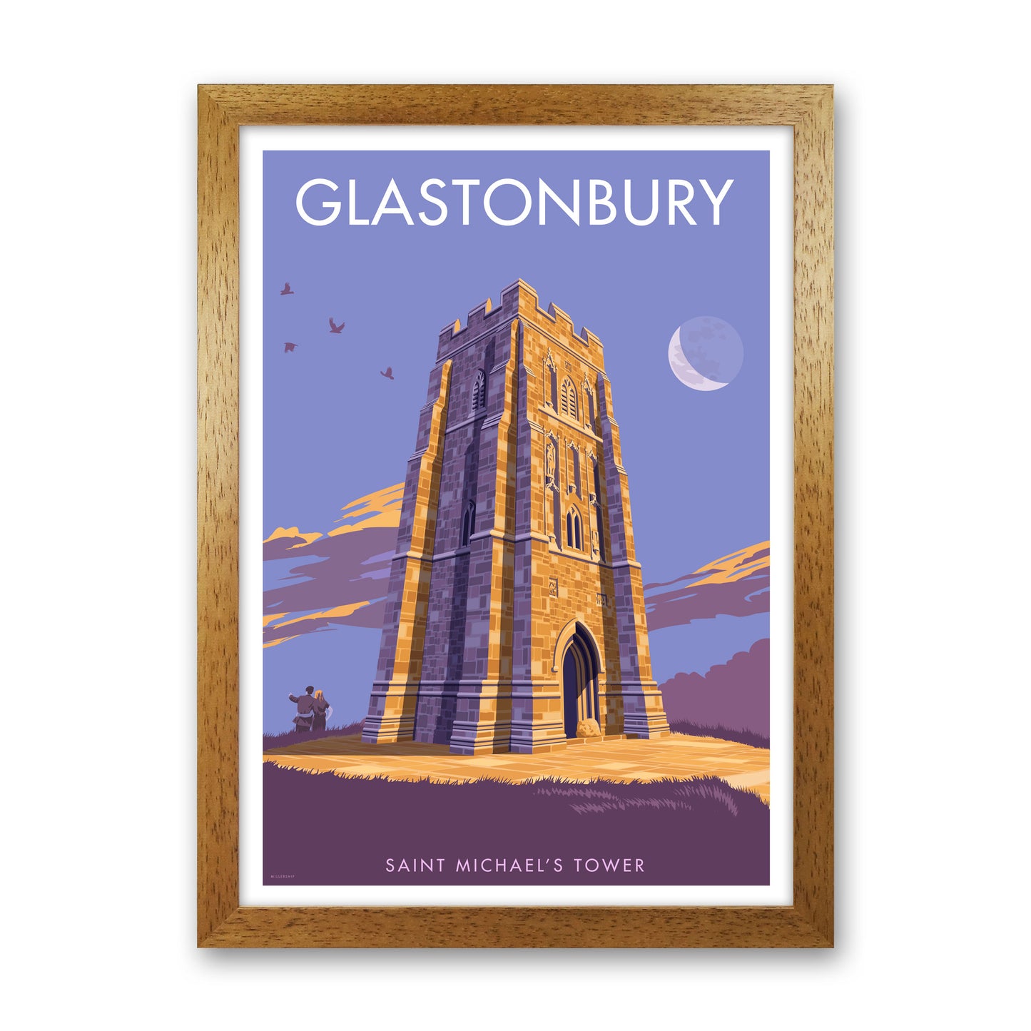 Saint Michael's Tower Glastonbury Art Print by Stephen Millership Oak Grain