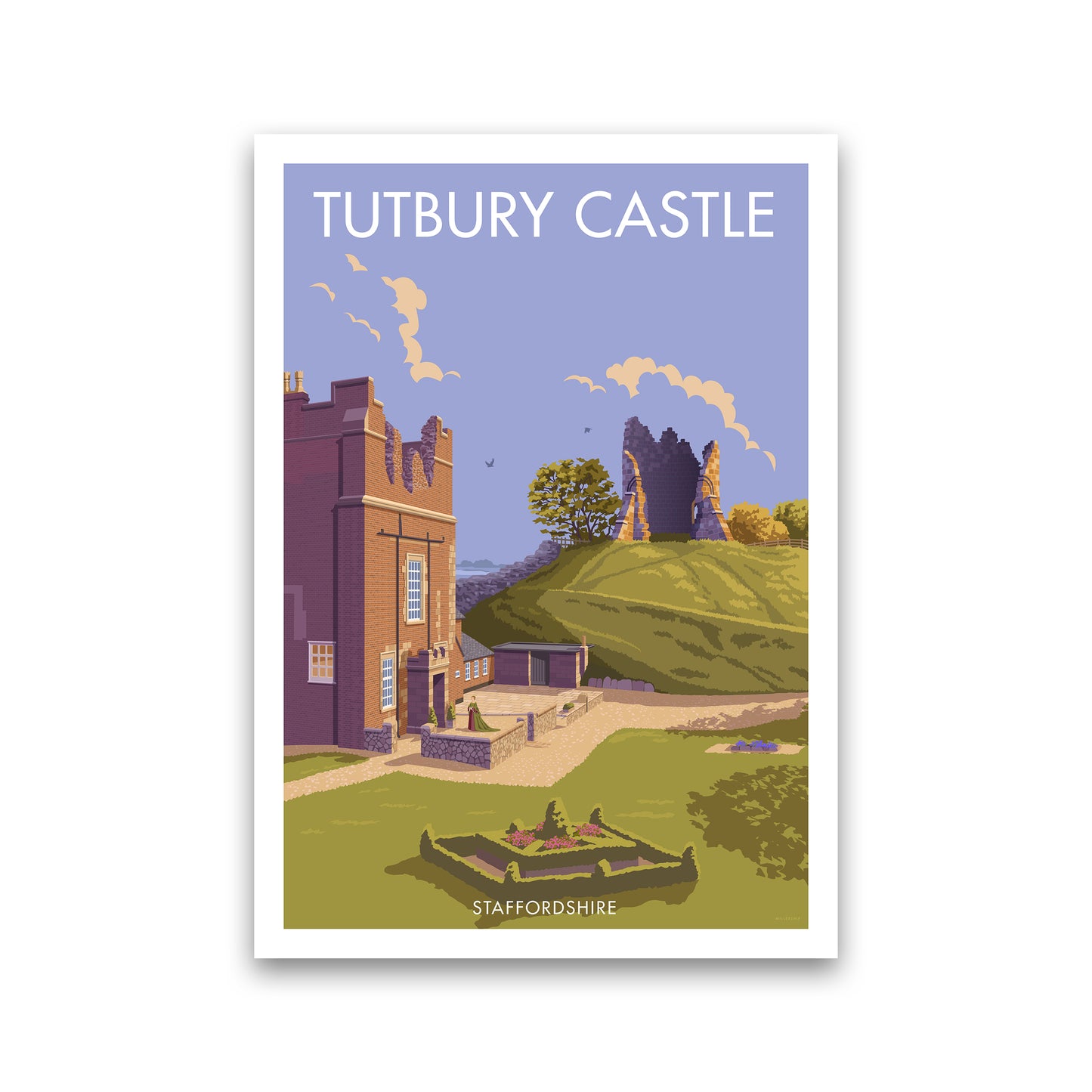 Tutbury Castle Travel Art Print By Stephen Millership Print Only
