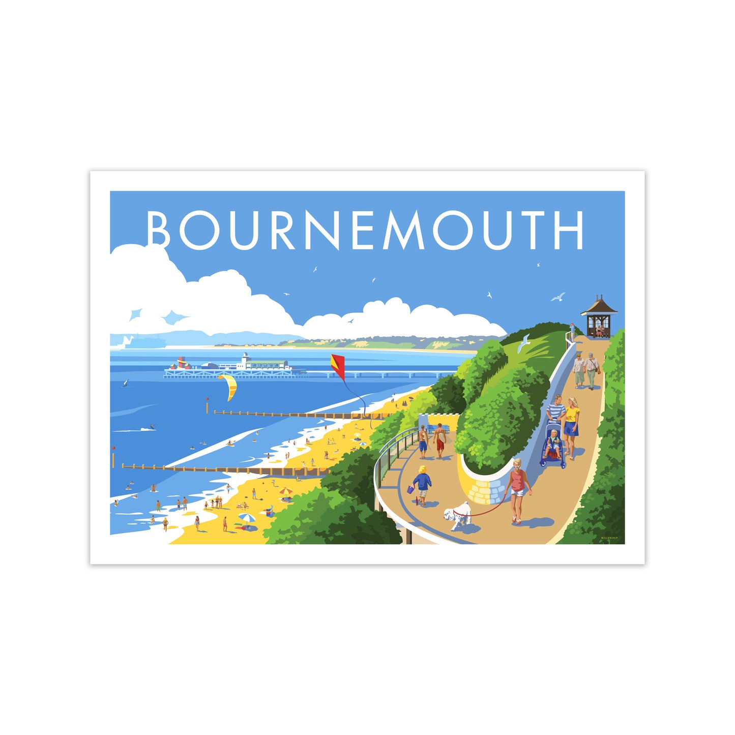 Bournemouth Framed Digital Art Print by Stephen Millership Print Only