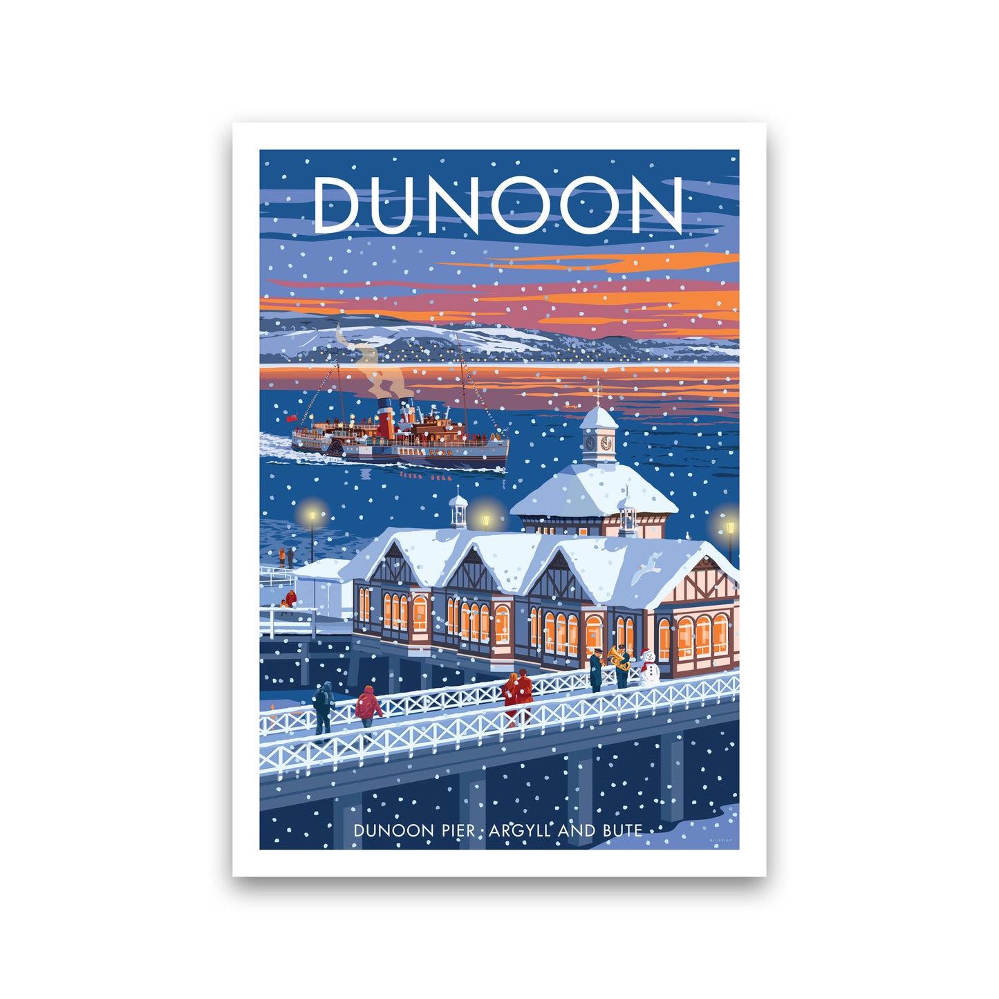Dunoon Pier Art Print by Stephen Millership Print Only