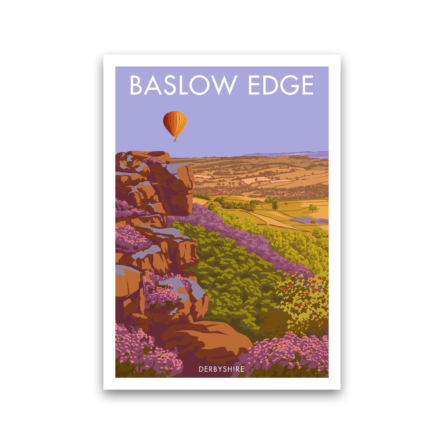 Baslow Edge Derbyshire Travel Art Print by Stephen Millership Print Only