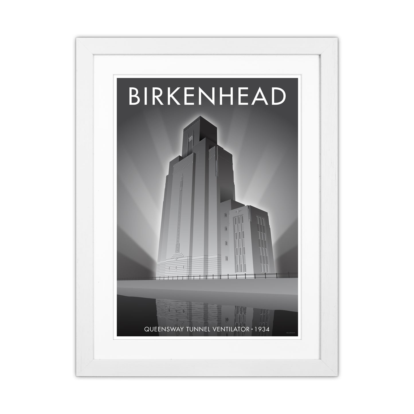 Birkenhead Queensway Tunnel Travel Art Print By Stephen Millership White Grain