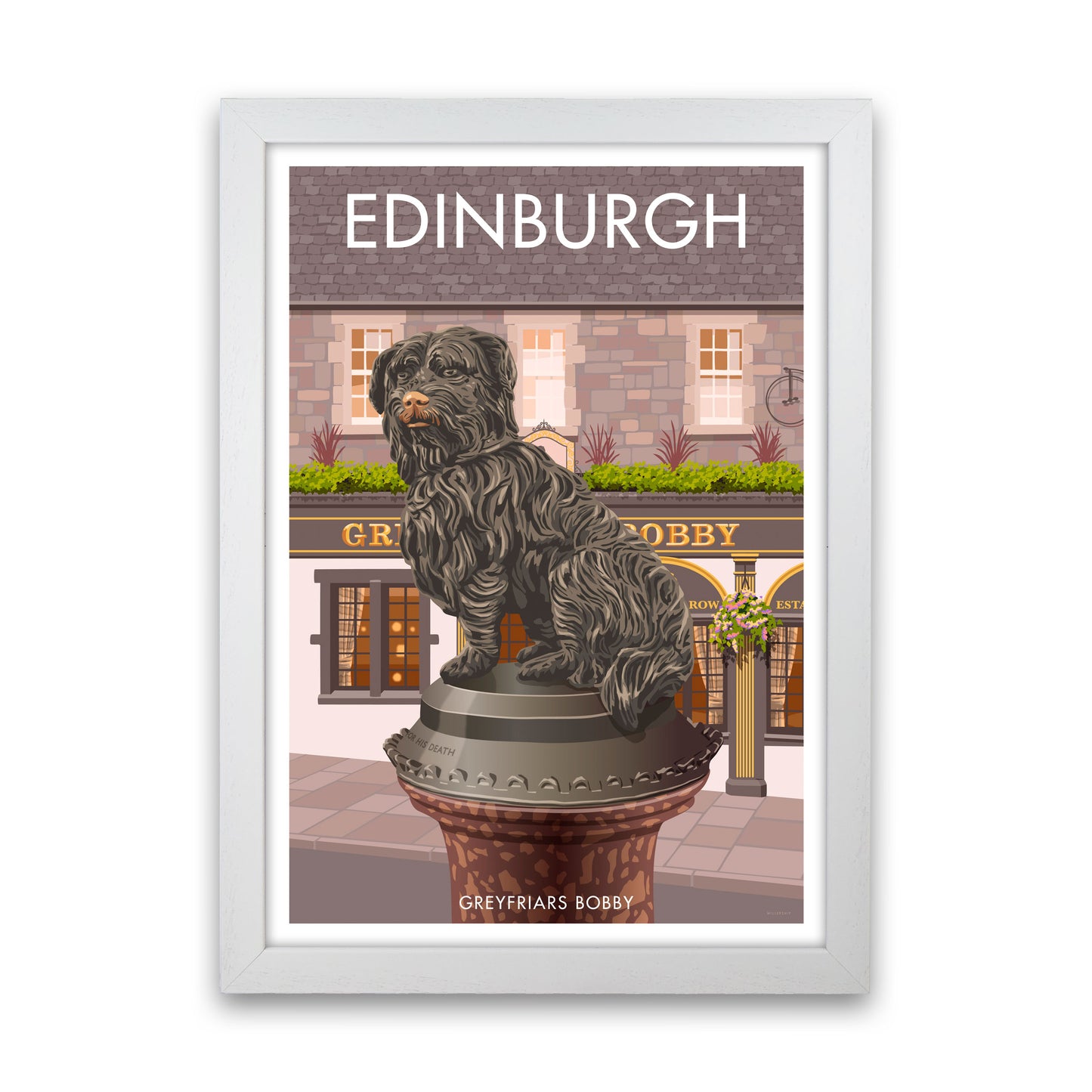 Edinburgh Art Print by Stephen Millership White Grain