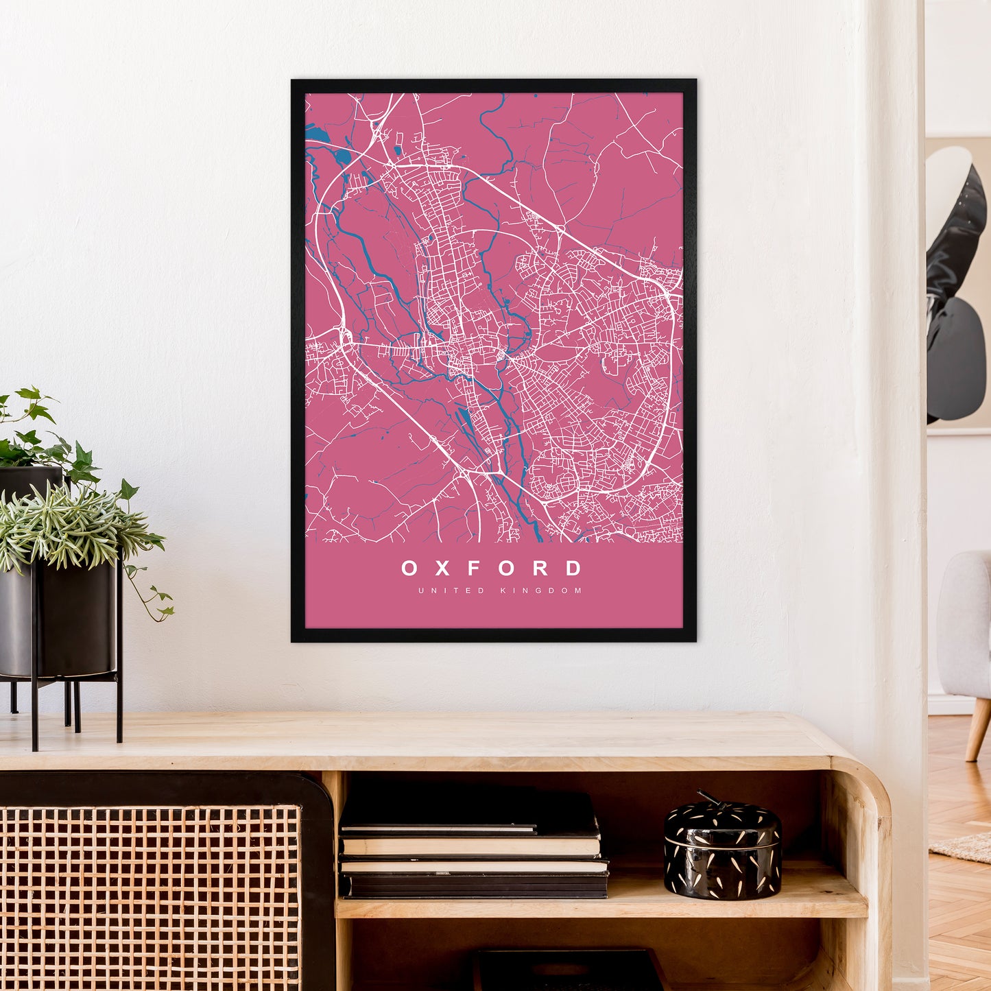 Oxford III Art Print by UrbanMaps A1 White Frame