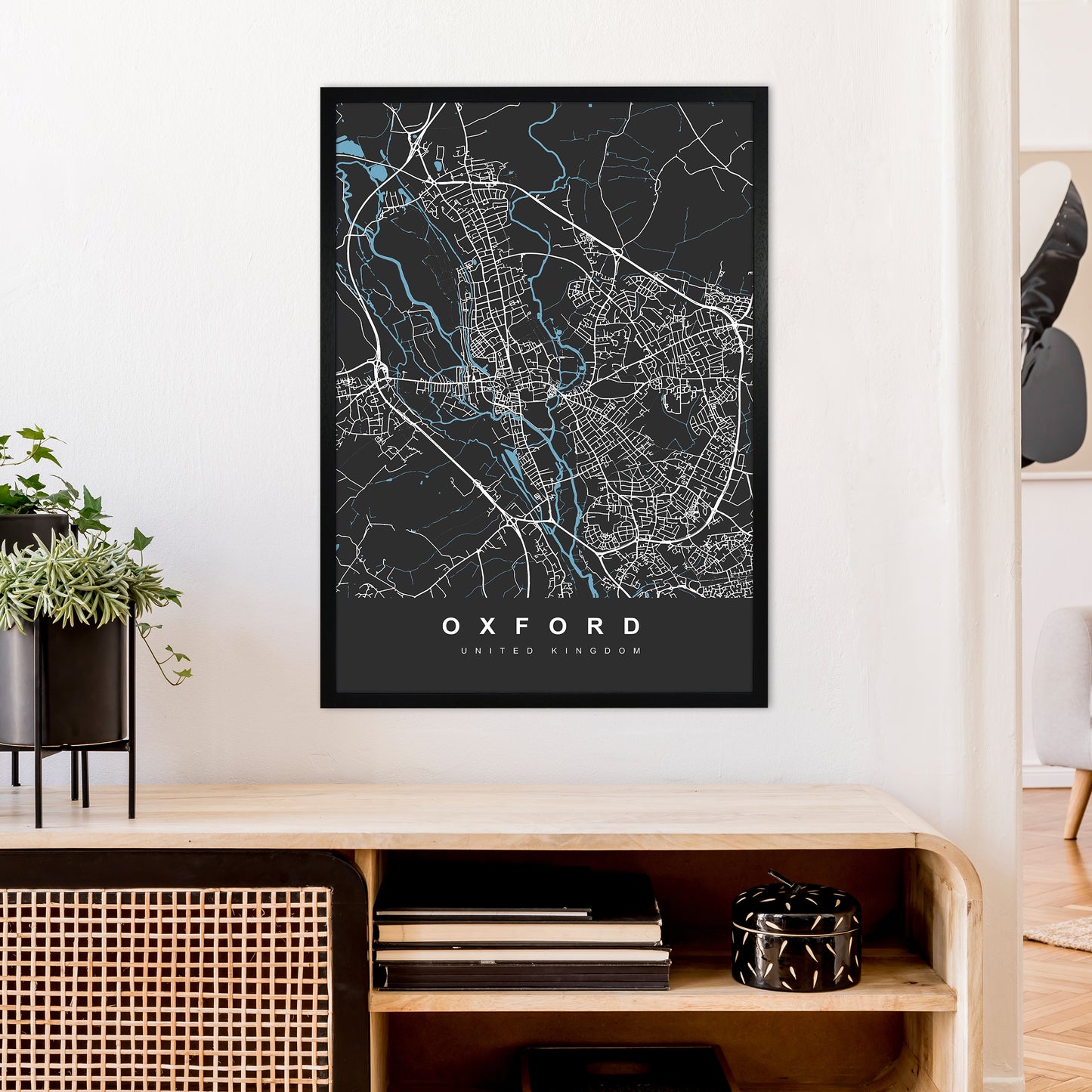 Oxford IV Art Print by UrbanMaps A1 White Frame