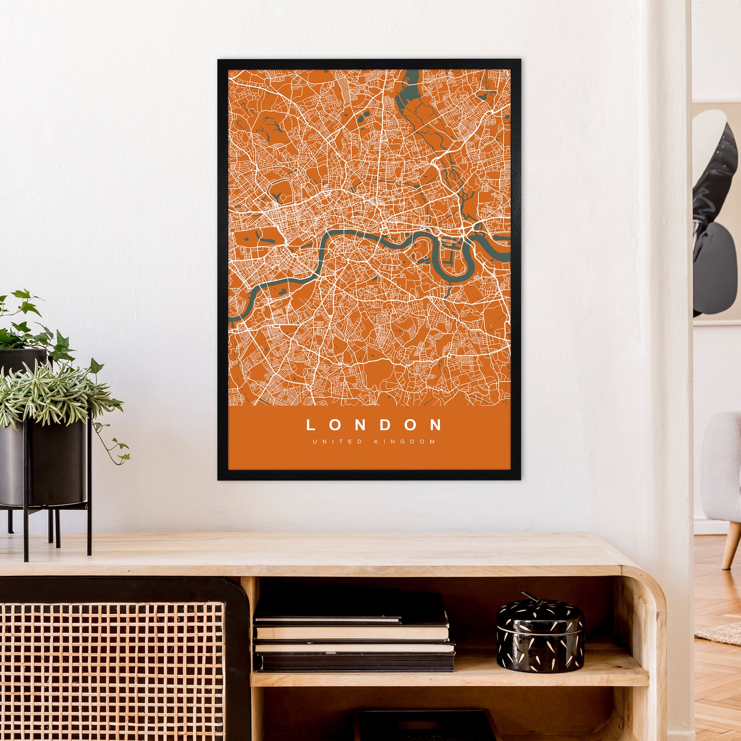 London I Art Print by UrbanMaps A1 White Frame
