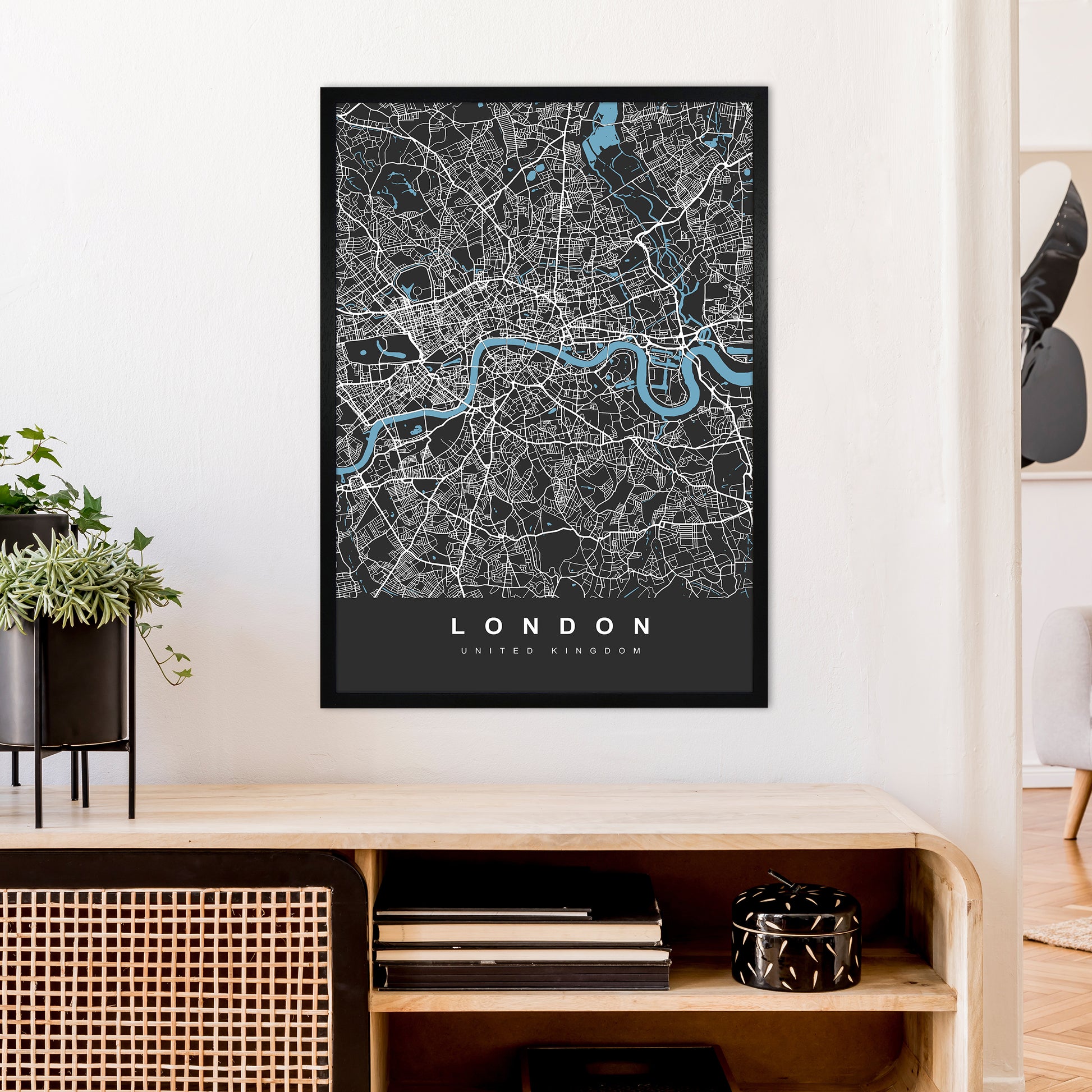 London III Art Print by UrbanMaps A1 White Frame