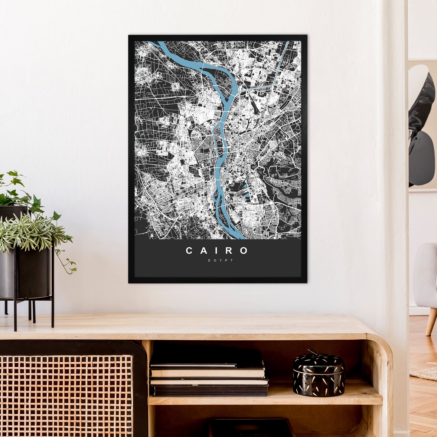 Cairo Art Print by UrbanMaps A1 White Frame