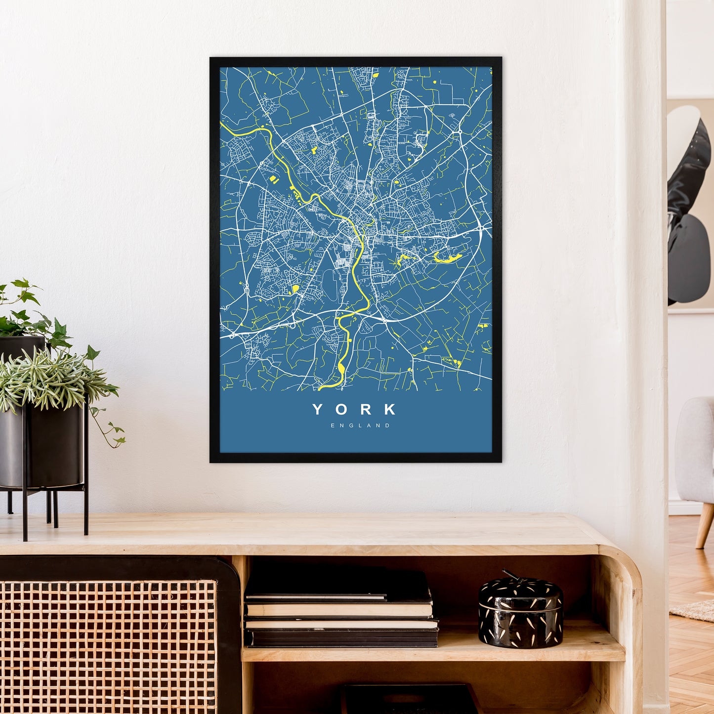 York II Art Print by UrbanMaps A1 White Frame