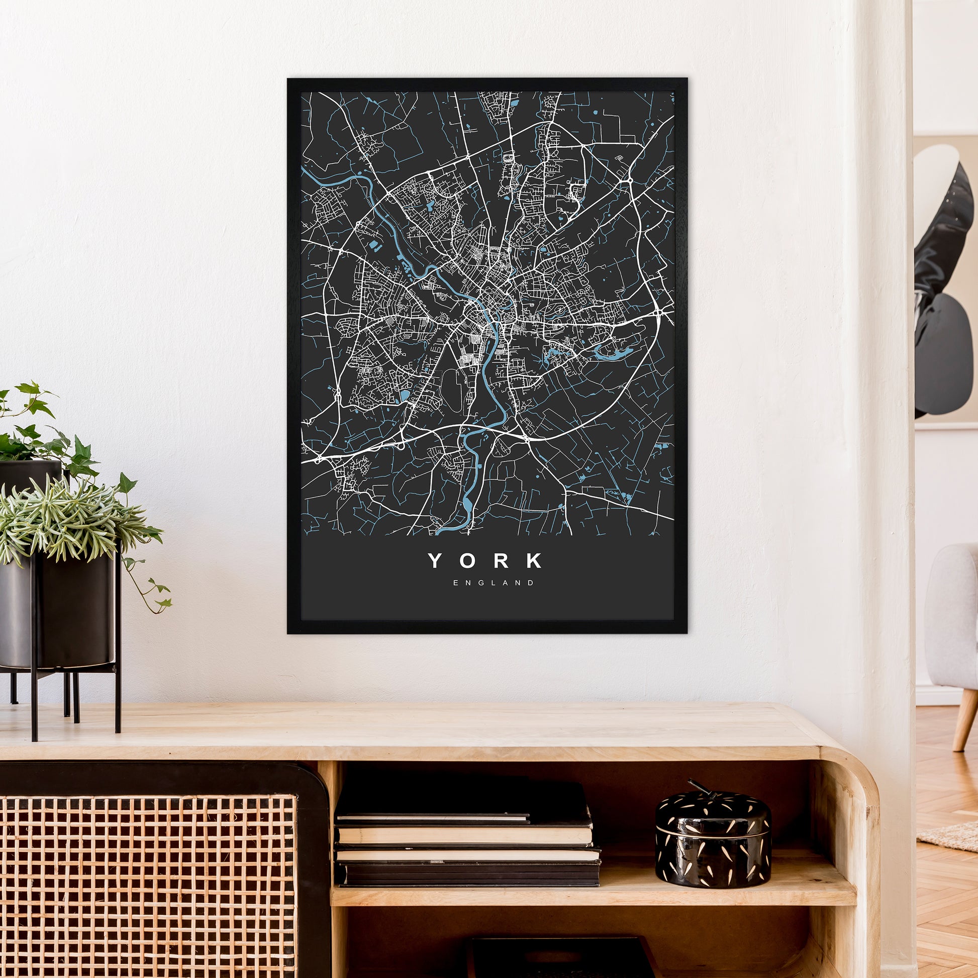 York III Art Print by UrbanMaps A1 White Frame