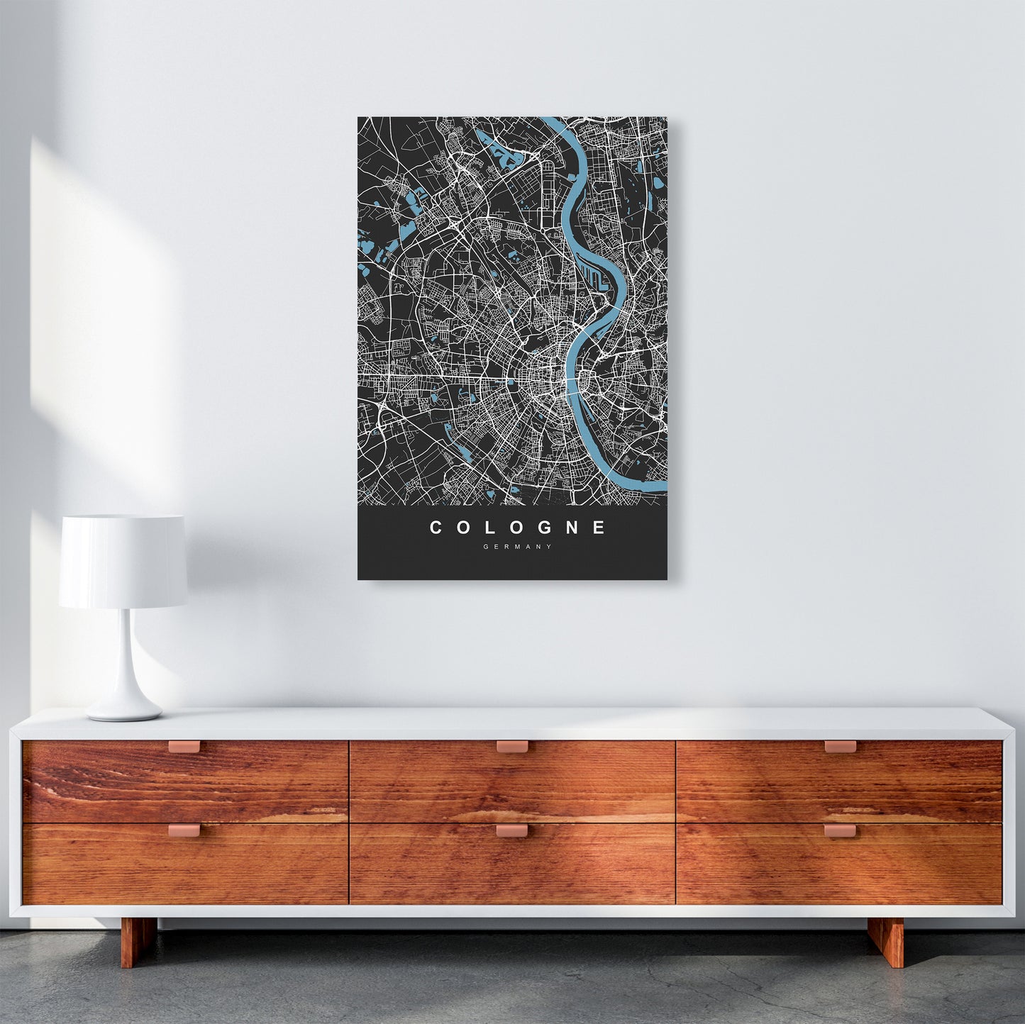 Cologne Art Print by UrbanMaps A1 Canvas