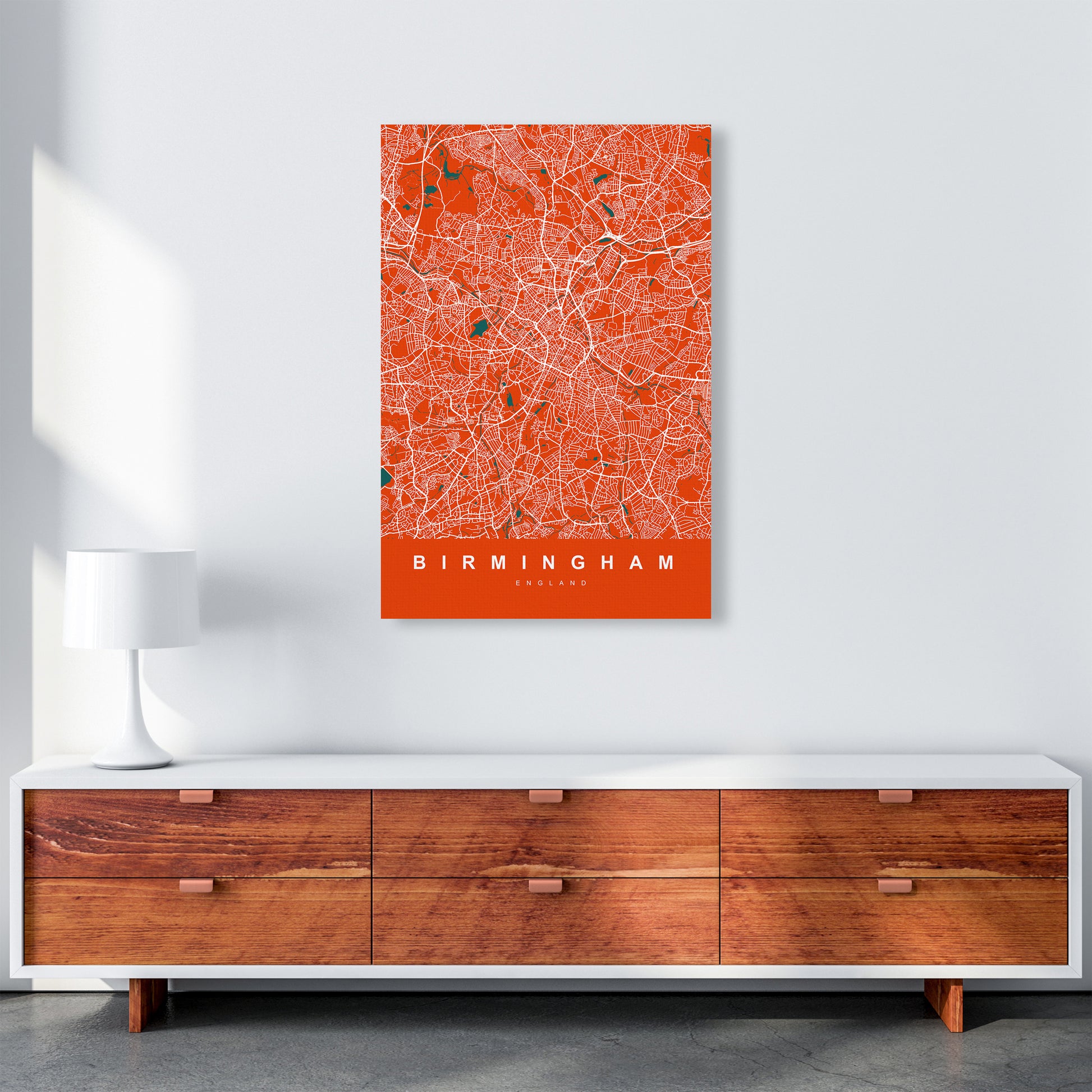 Birmingham I Art Print by UrbanMaps A1 Canvas
