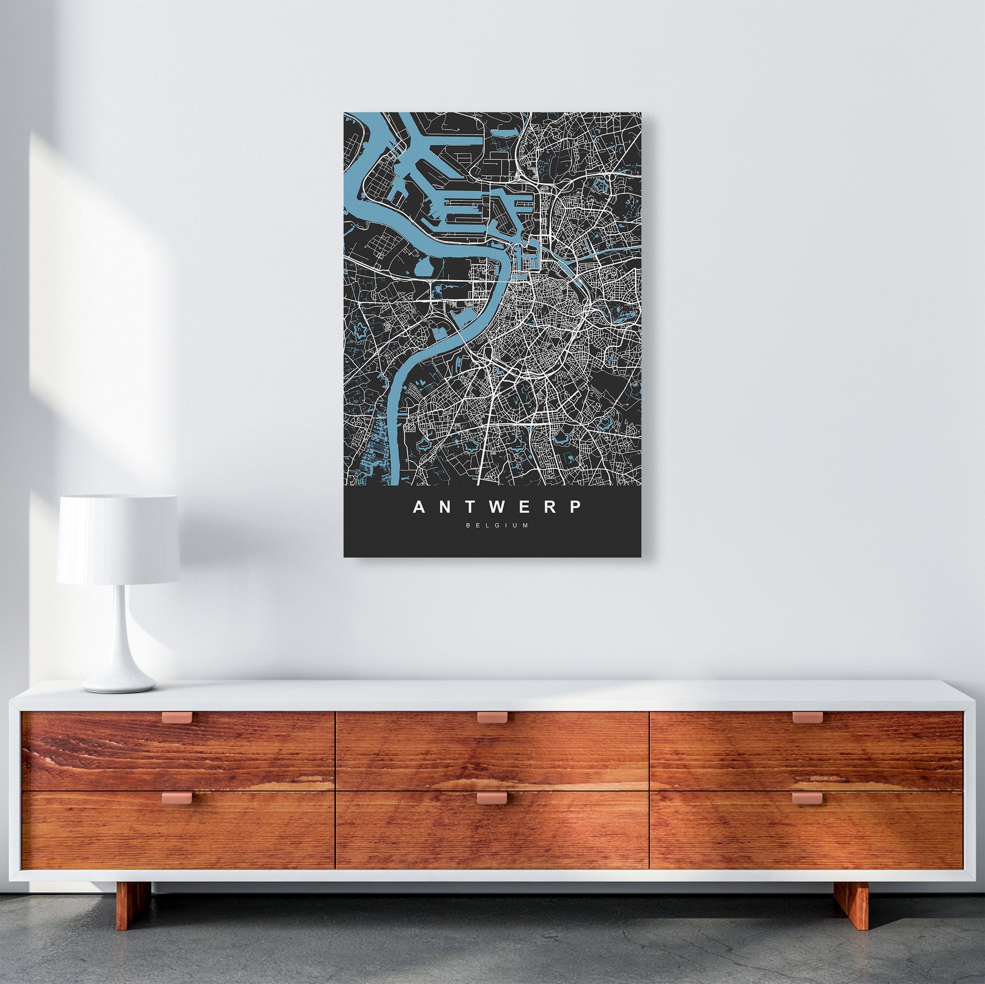 Antwerp Art Print by UrbanMaps A1 Canvas