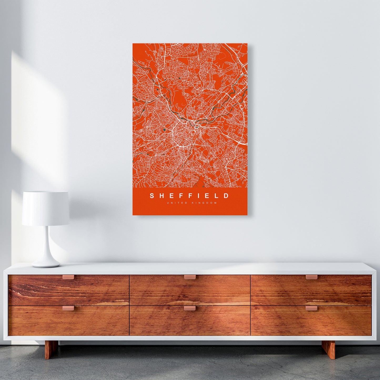 Sheffield I Art Print by UrbanMaps A1 Canvas