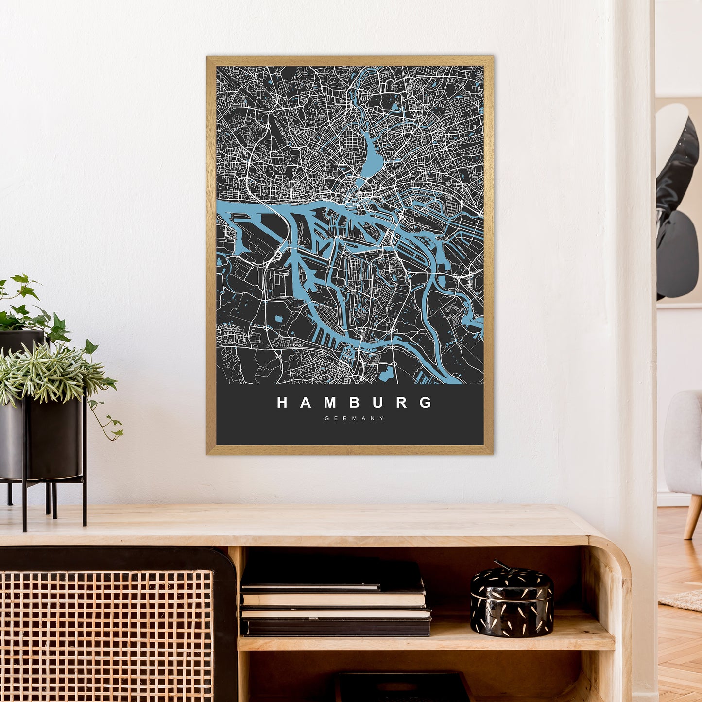 Hamburg Art Print by UrbanMaps A1 Print Only