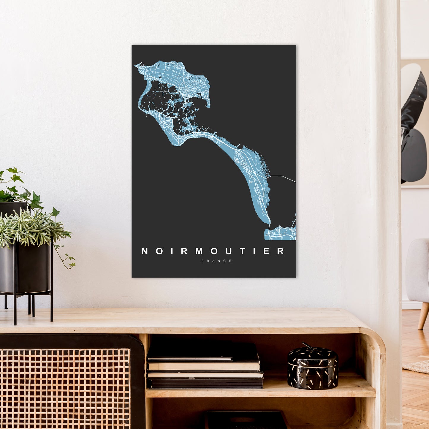 Noirmoutier Art Print by UrbanMaps A1 Black Frame