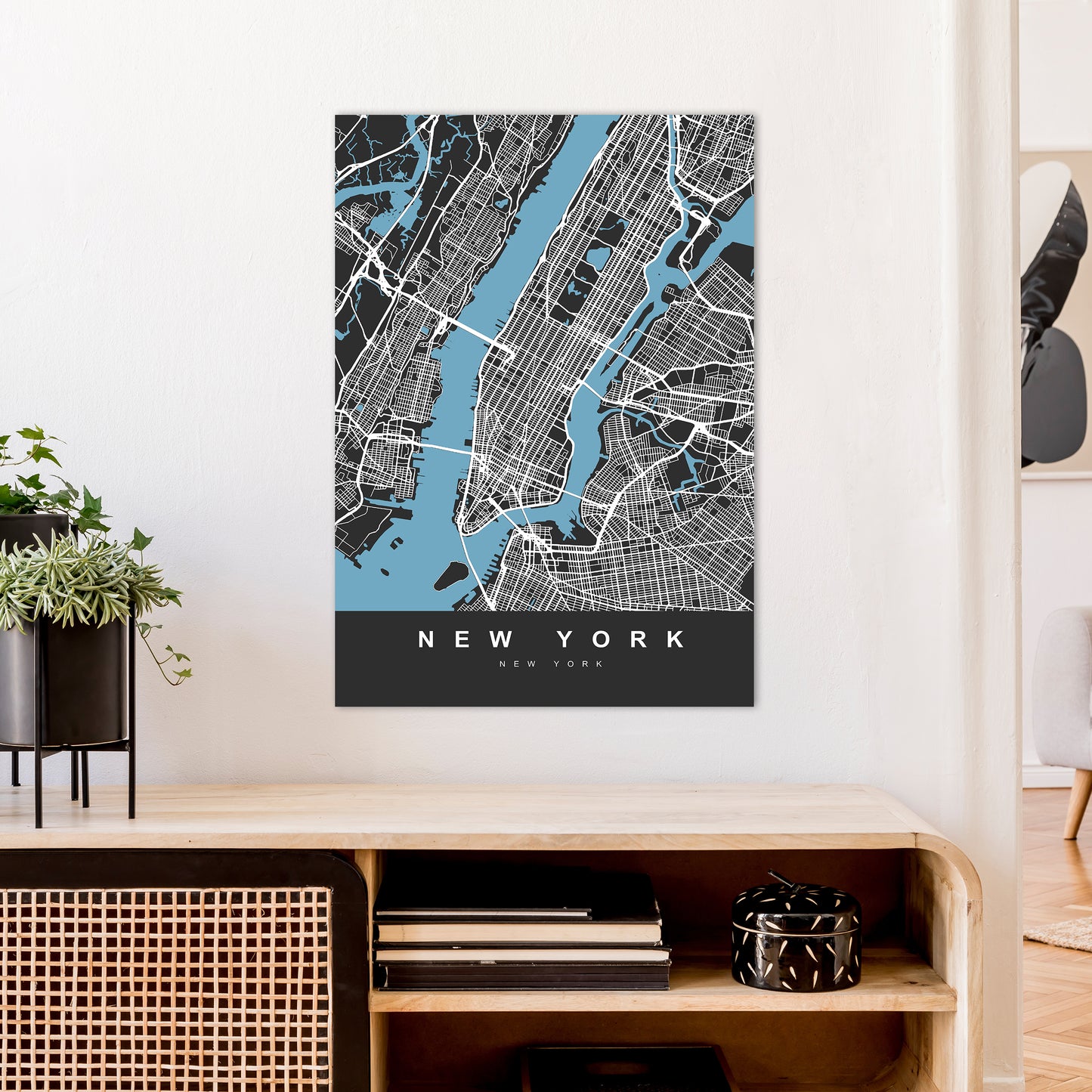 New York II Art Print by UrbanMaps A1 Black Frame