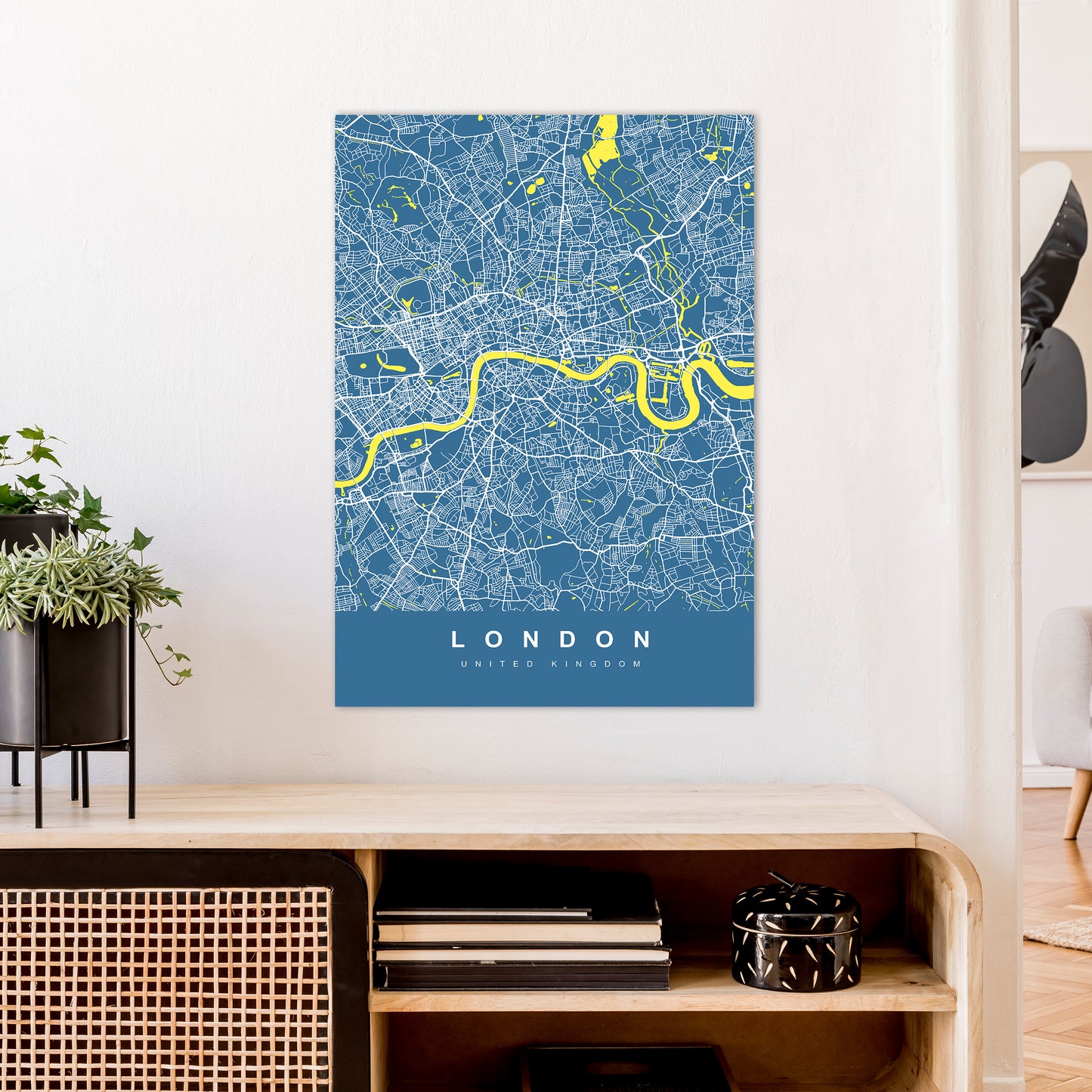 London II Art Print by UrbanMaps A1 Black Frame