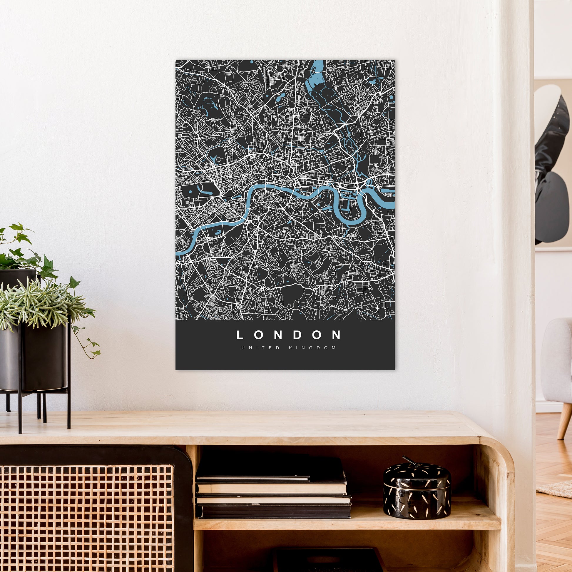 London III Art Print by UrbanMaps A1 Black Frame