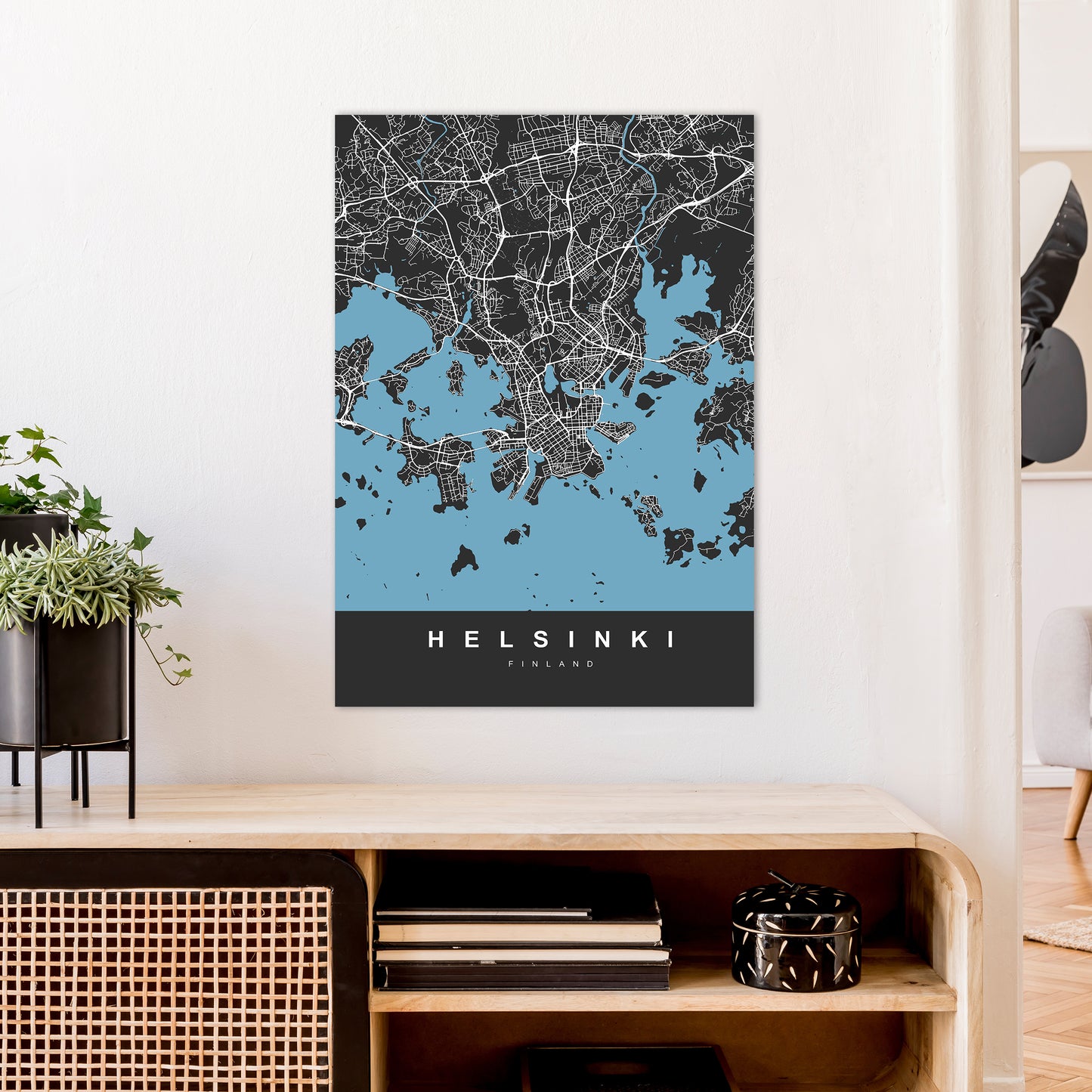 Helsinki Art Print by UrbanMaps A1 Black Frame