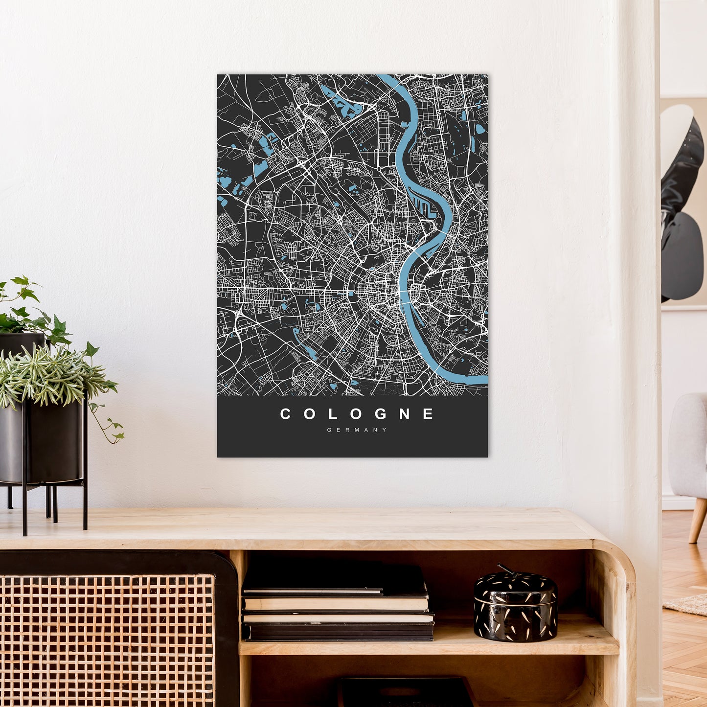 Cologne Art Print by UrbanMaps A1 Black Frame
