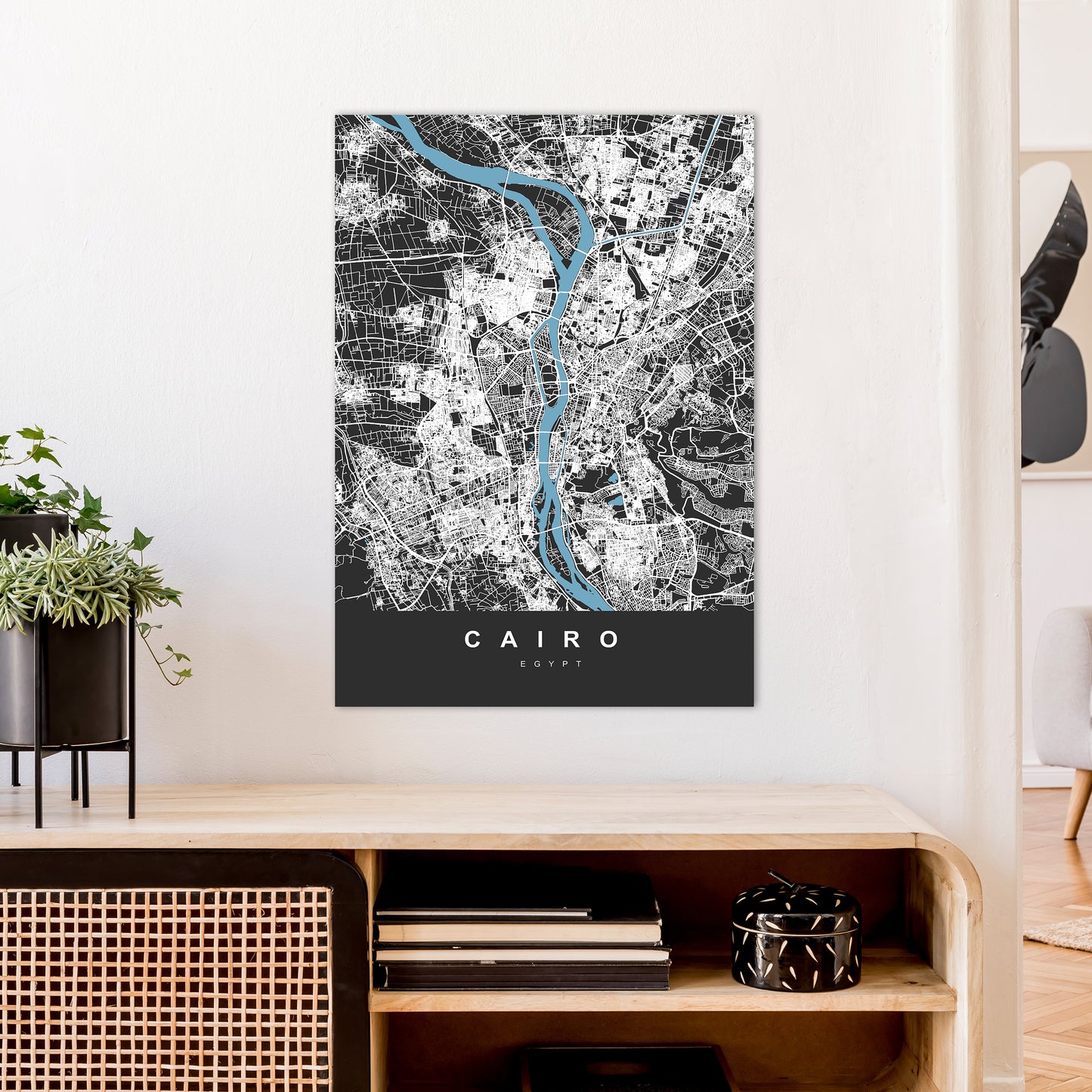 Cairo Art Print by UrbanMaps A1 Black Frame