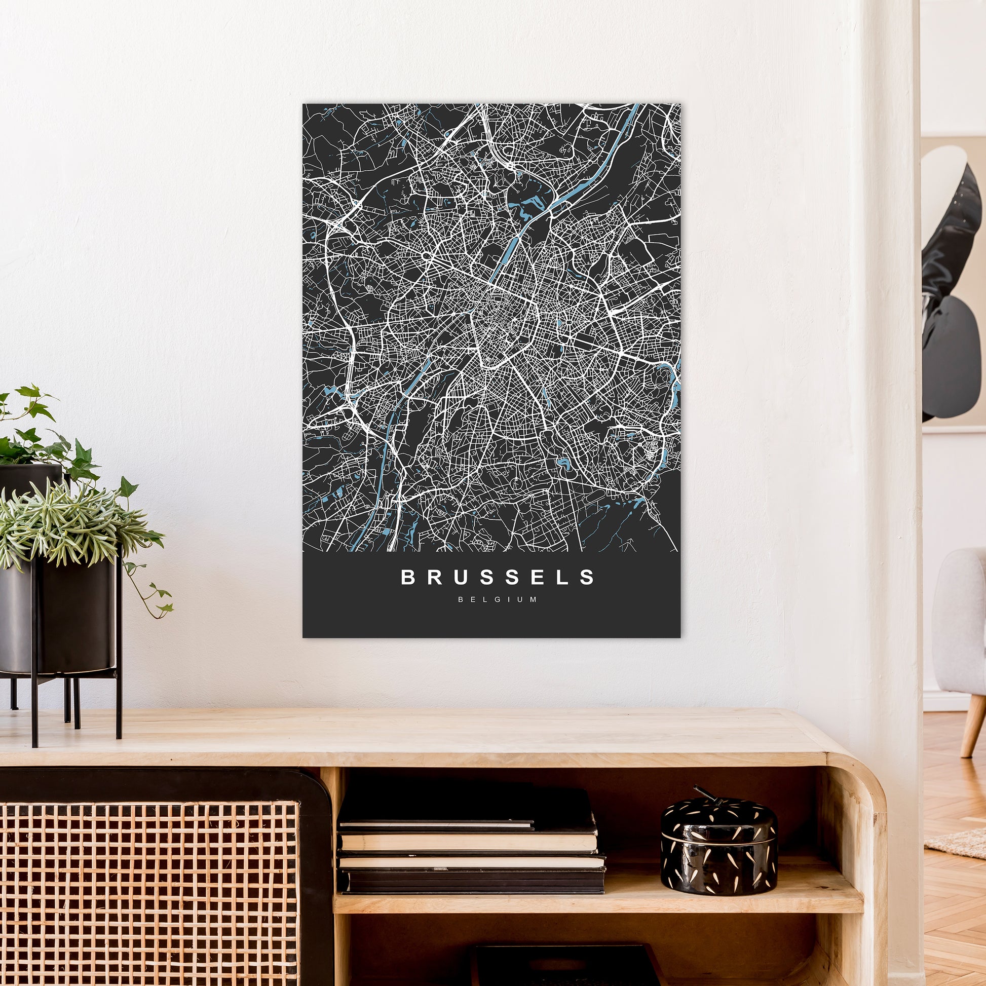 Brussel Art Print by UrbanMaps A1 Black Frame