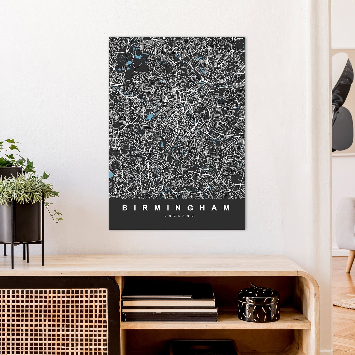 Birmingham III Art Print by UrbanMaps A1 Black Frame