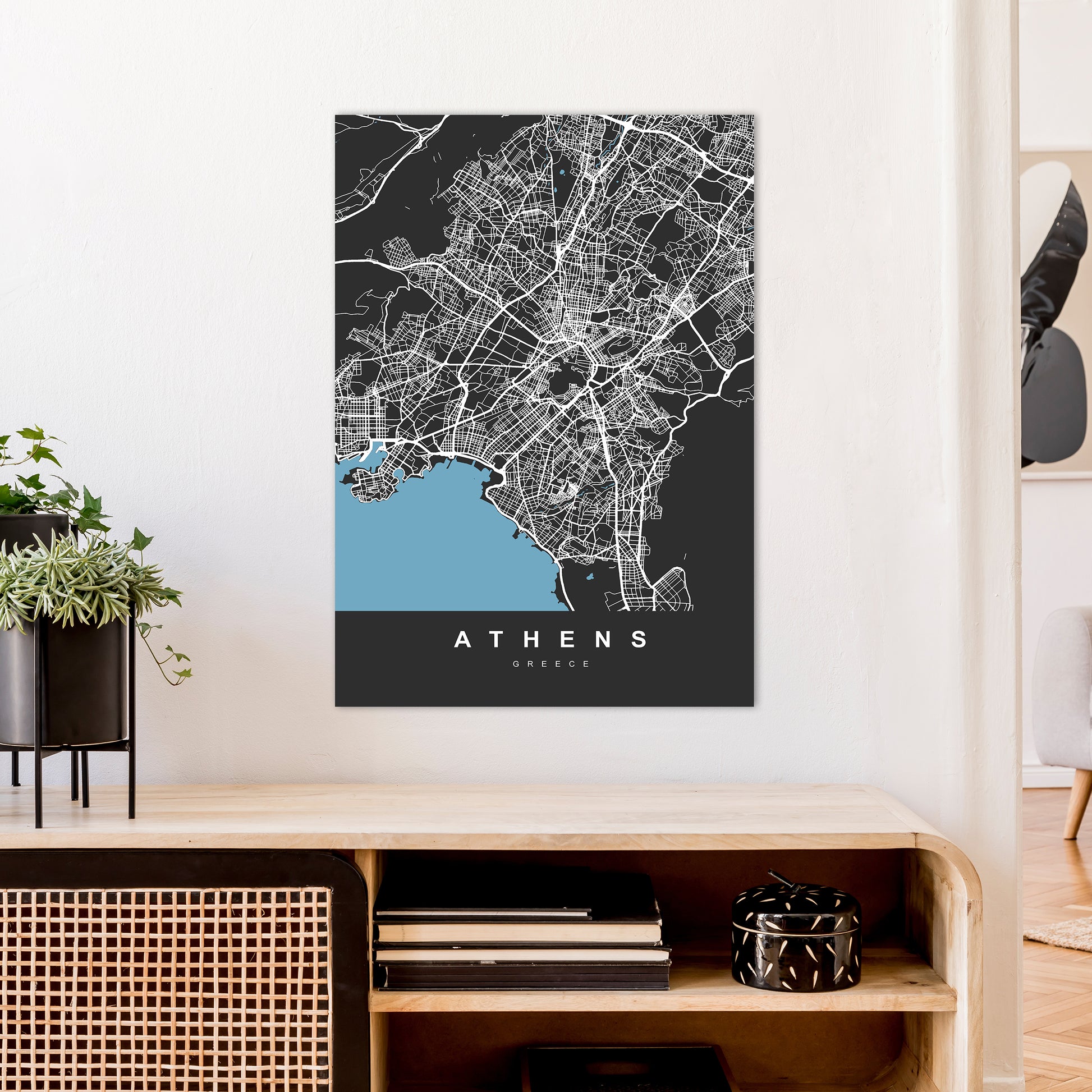 Athens Art Print by UrbanMaps A1 Black Frame