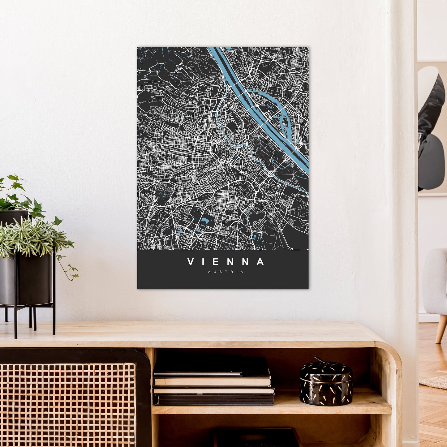 Vienna Art Print by UrbanMaps A1 Black Frame