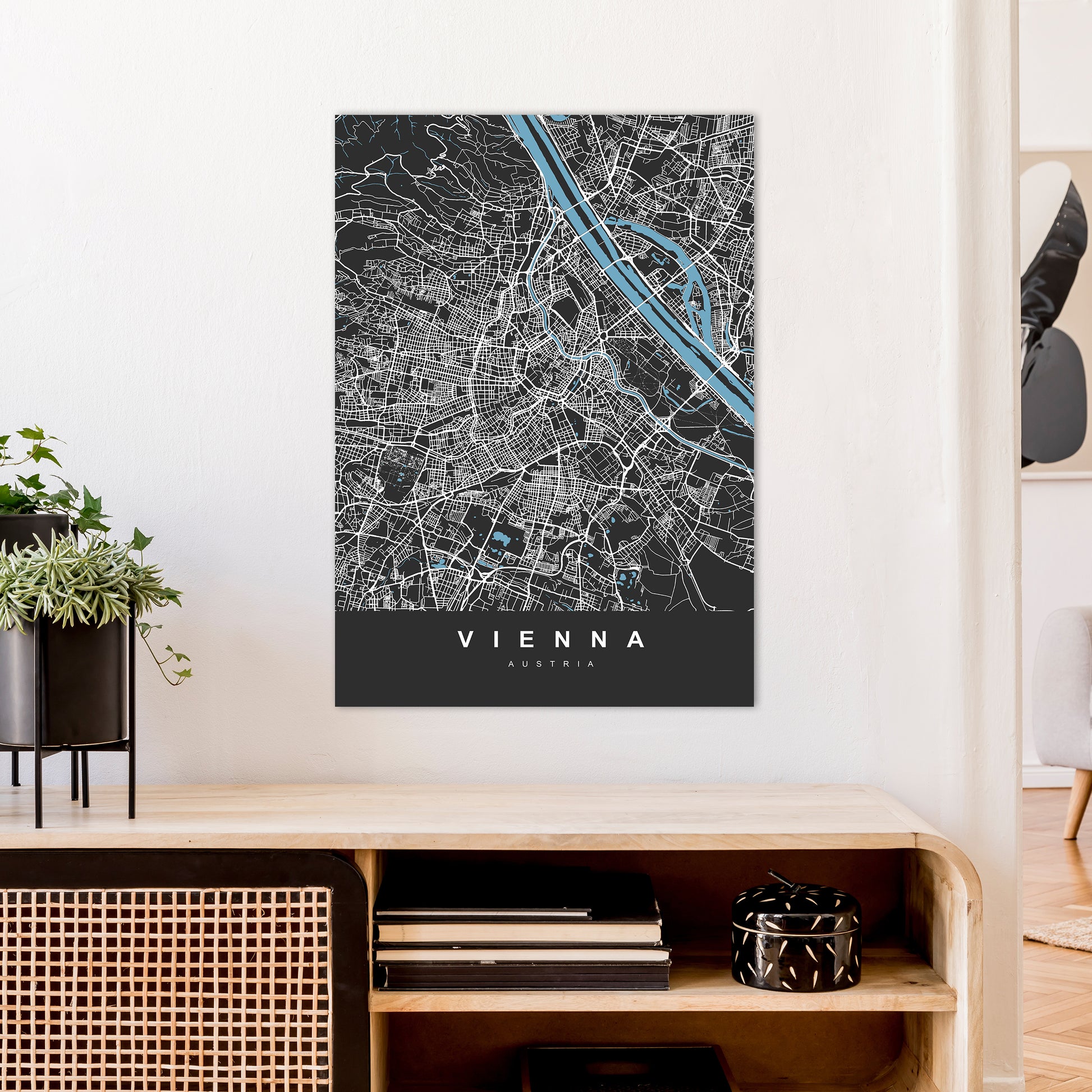 Vienna Art Print by UrbanMaps A1 Black Frame