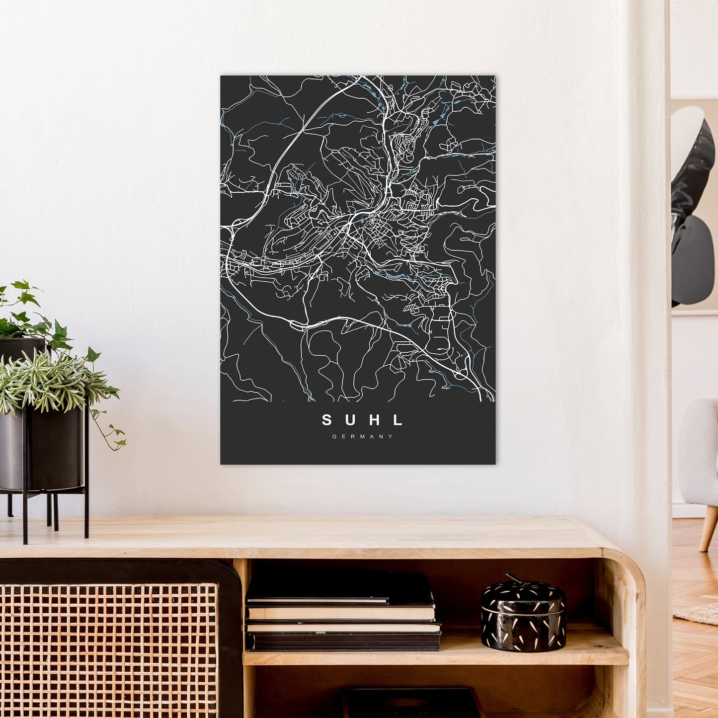 Suhl Art Print by UrbanMaps A1 Black Frame