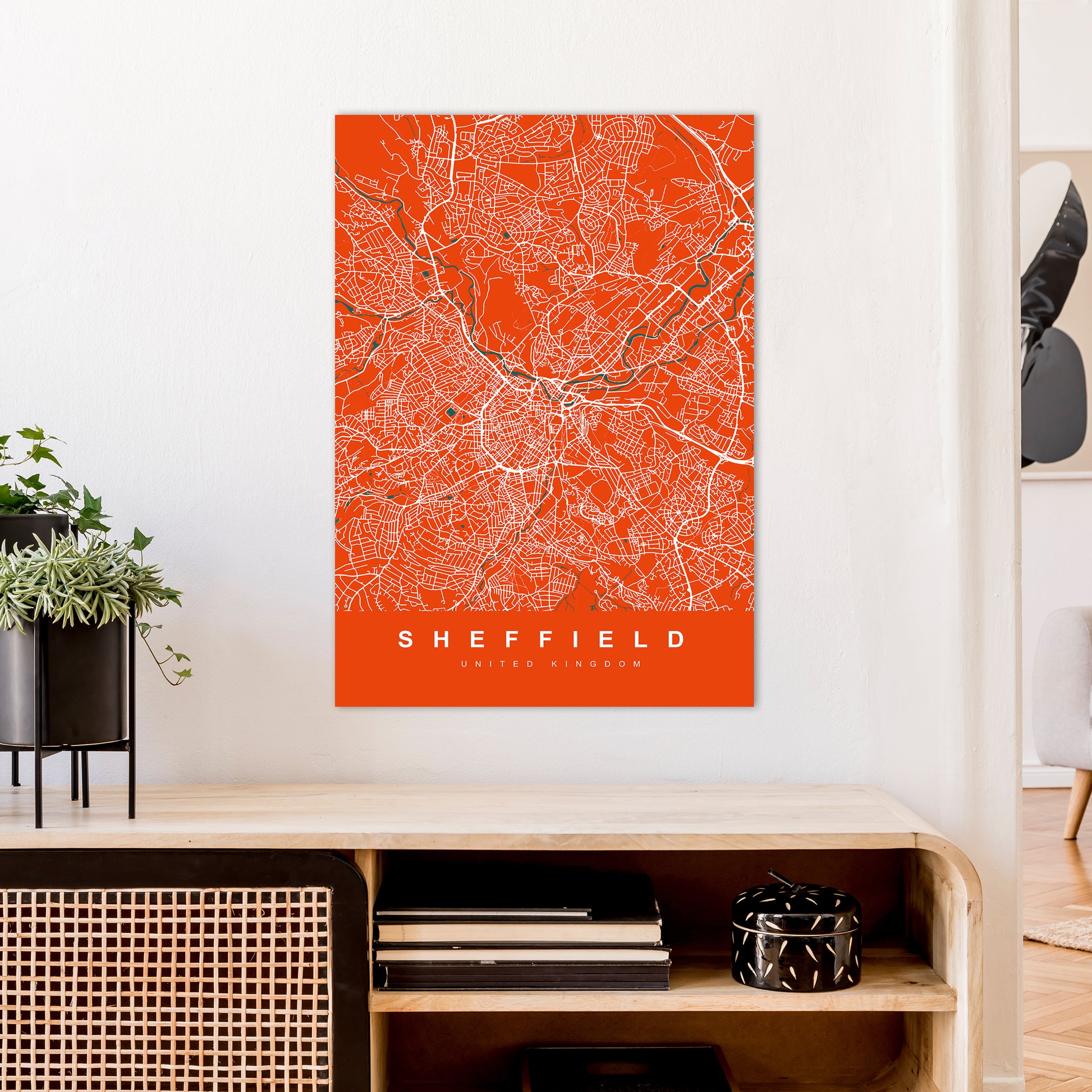 Sheffield I Art Print by UrbanMaps A1 Black Frame
