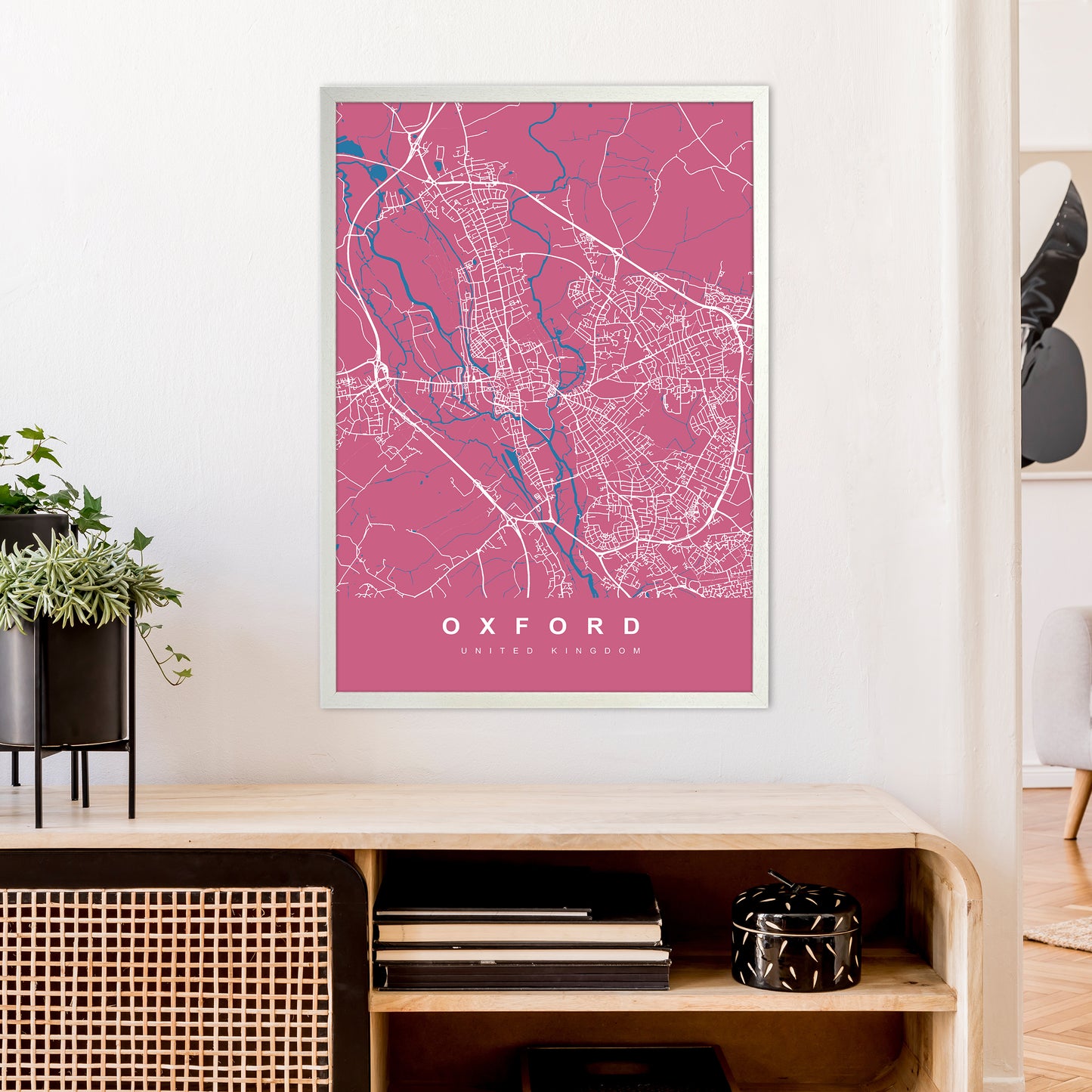 Oxford III Art Print by UrbanMaps A1 Oak Frame