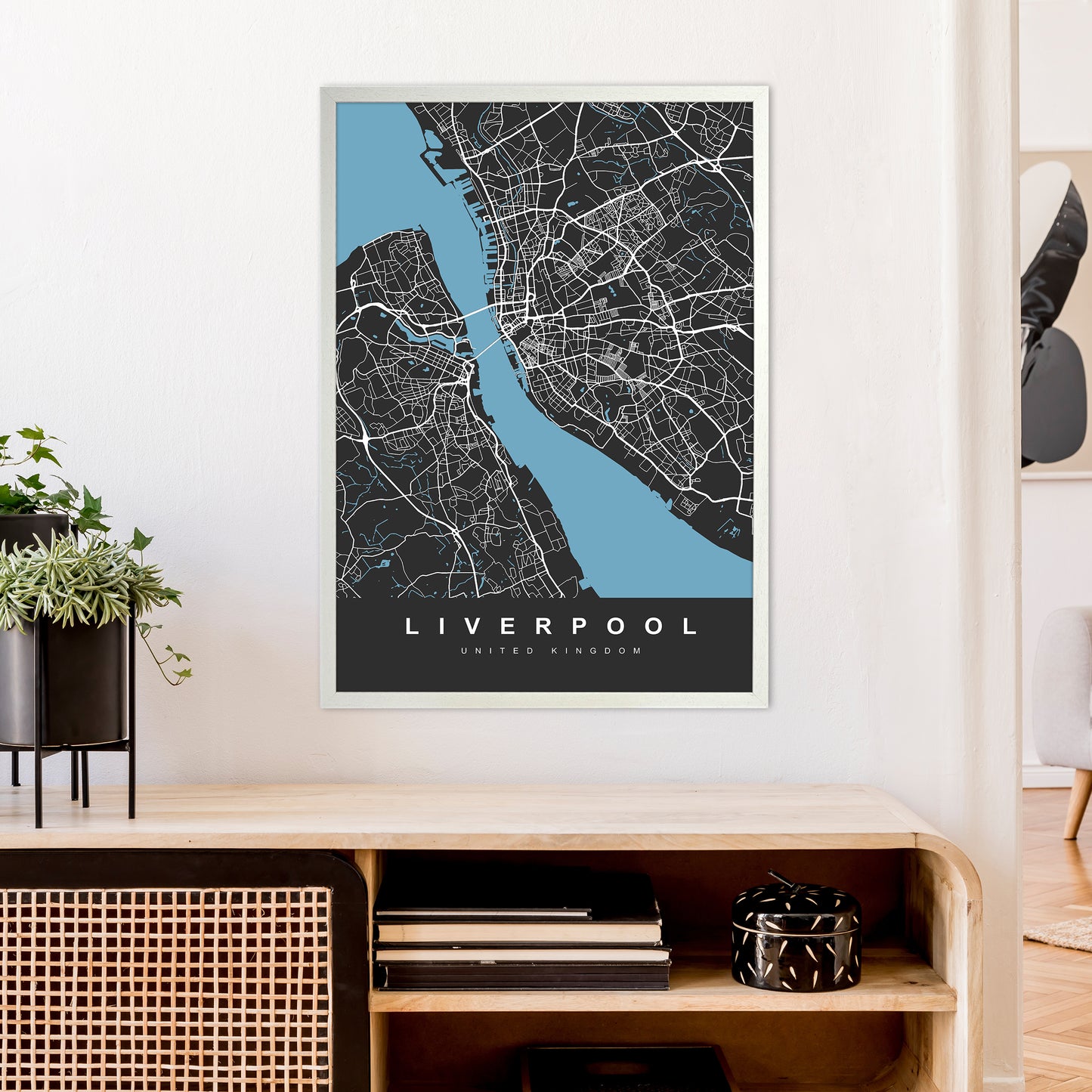Liverpool II Art Print by UrbanMaps A1 Oak Frame