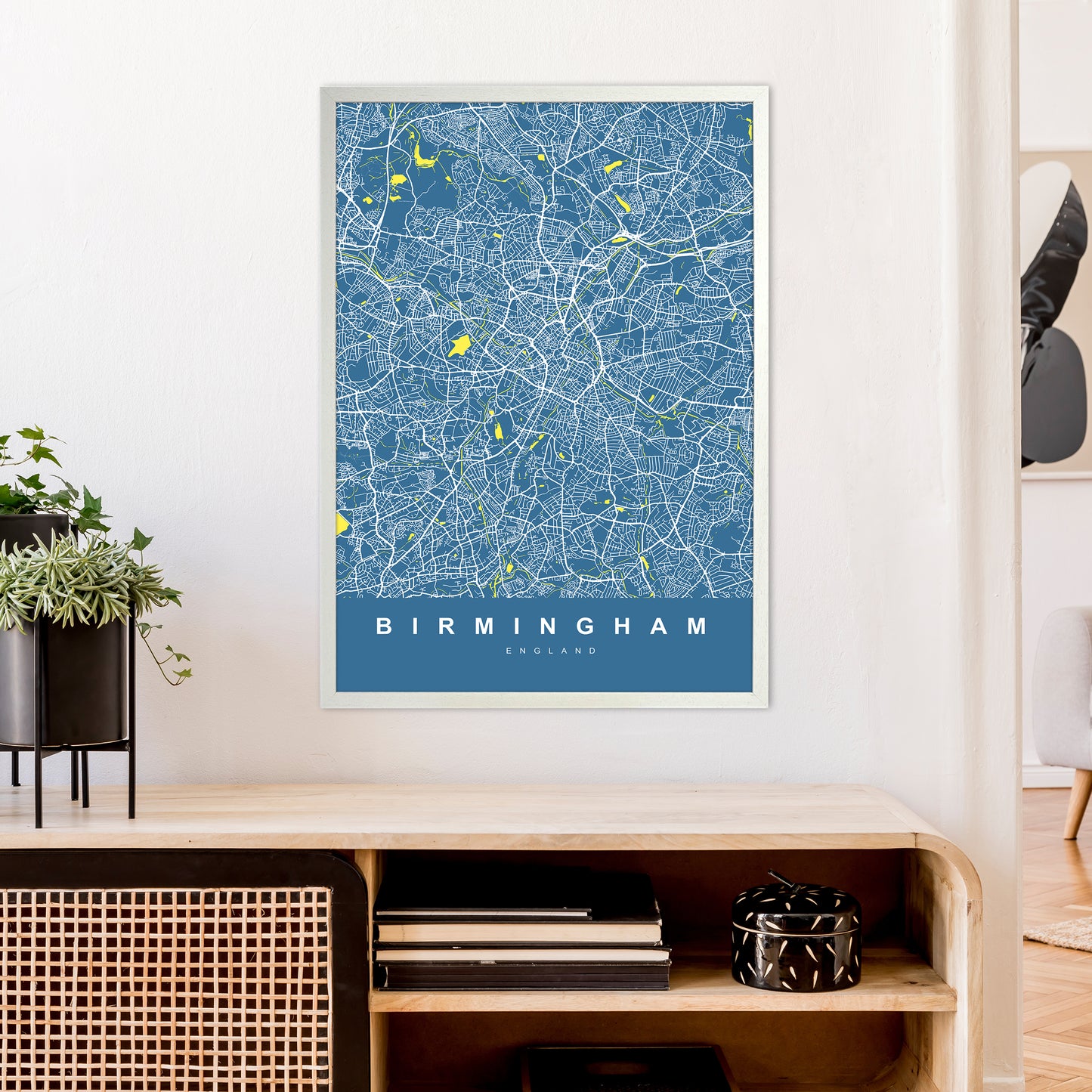 Birmingham II Art Print by UrbanMaps A1 Oak Frame