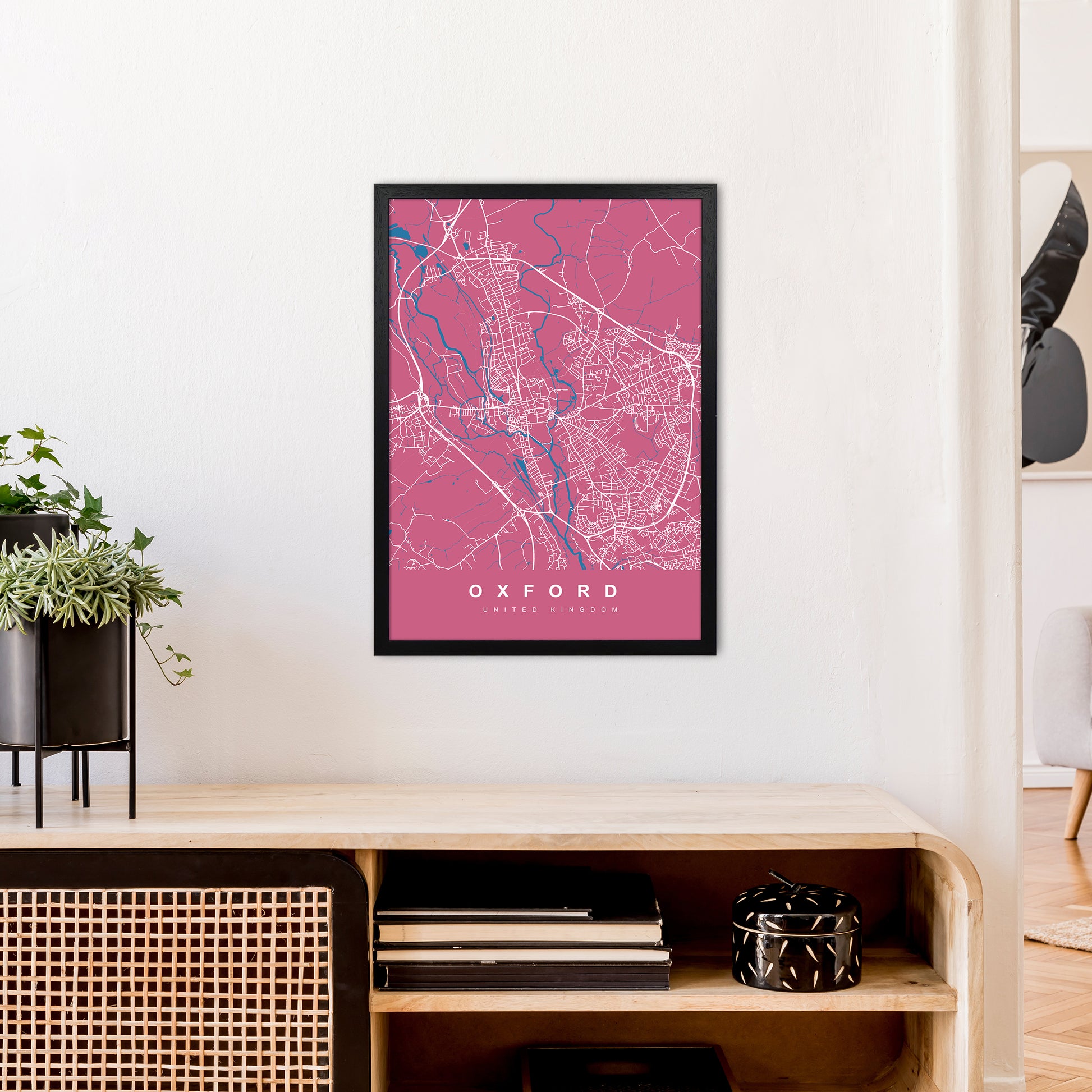 Oxford III Art Print by UrbanMaps A2 White Frame