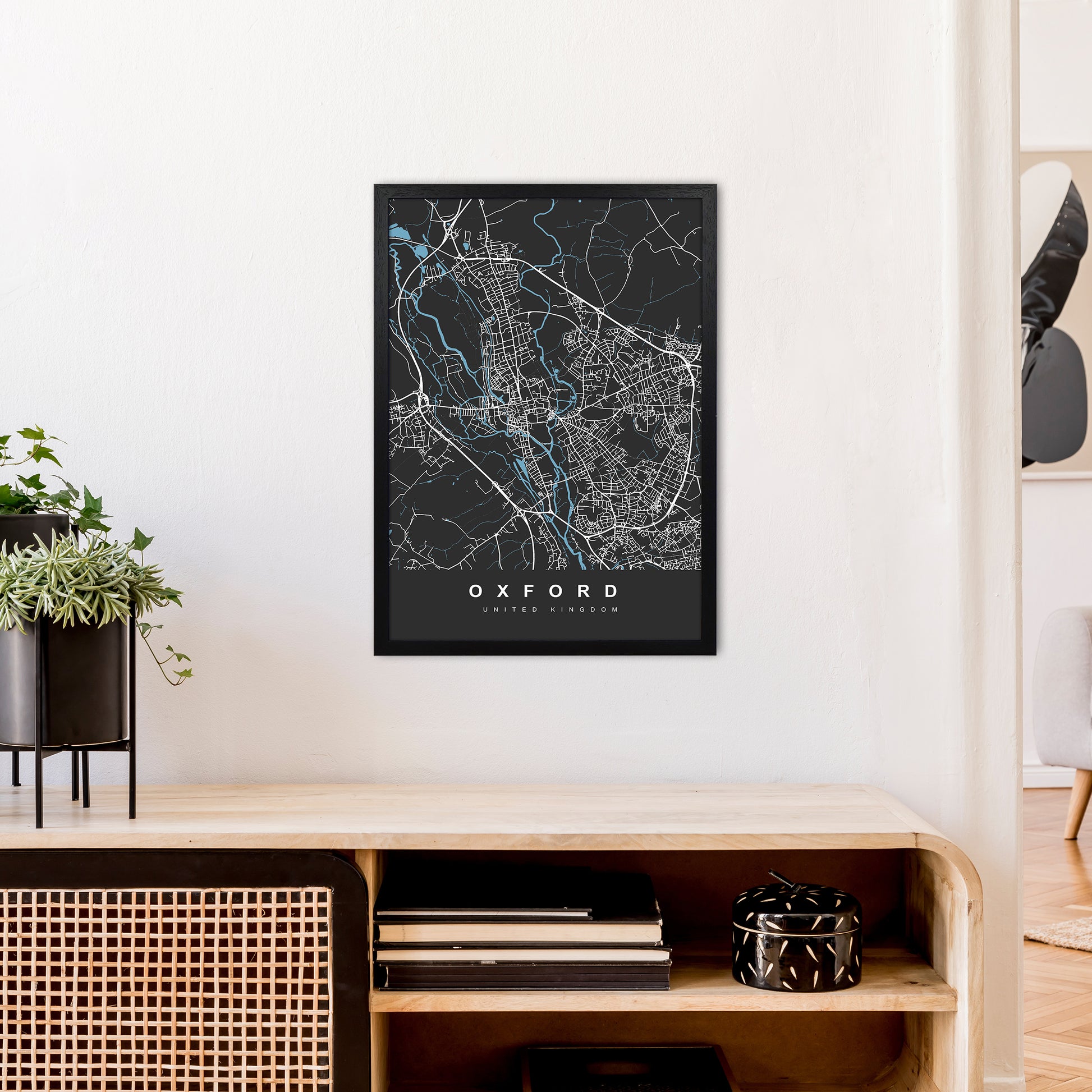 Oxford IV Art Print by UrbanMaps A2 White Frame