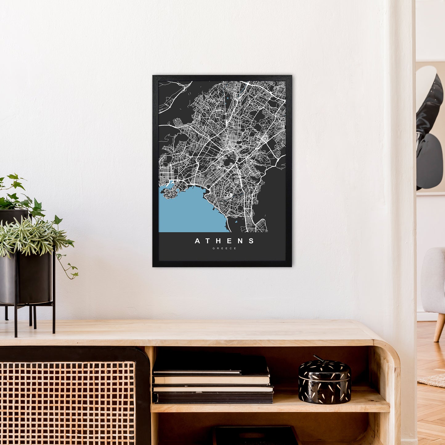 Athens Art Print by UrbanMaps A2 White Frame