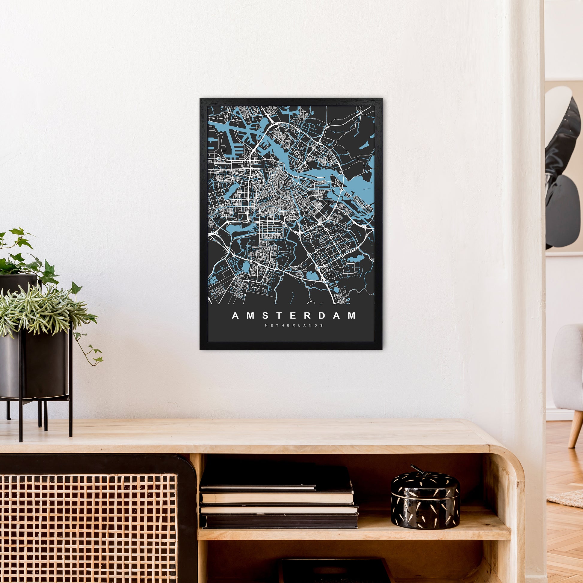 Amsterdam II Art Print by UrbanMaps A2 White Frame