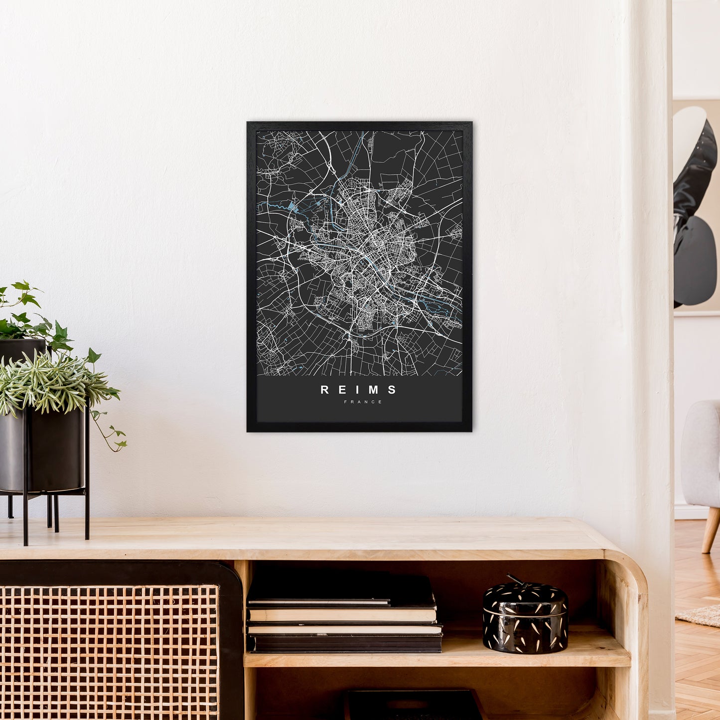 Reims Art Print by UrbanMaps A2 White Frame