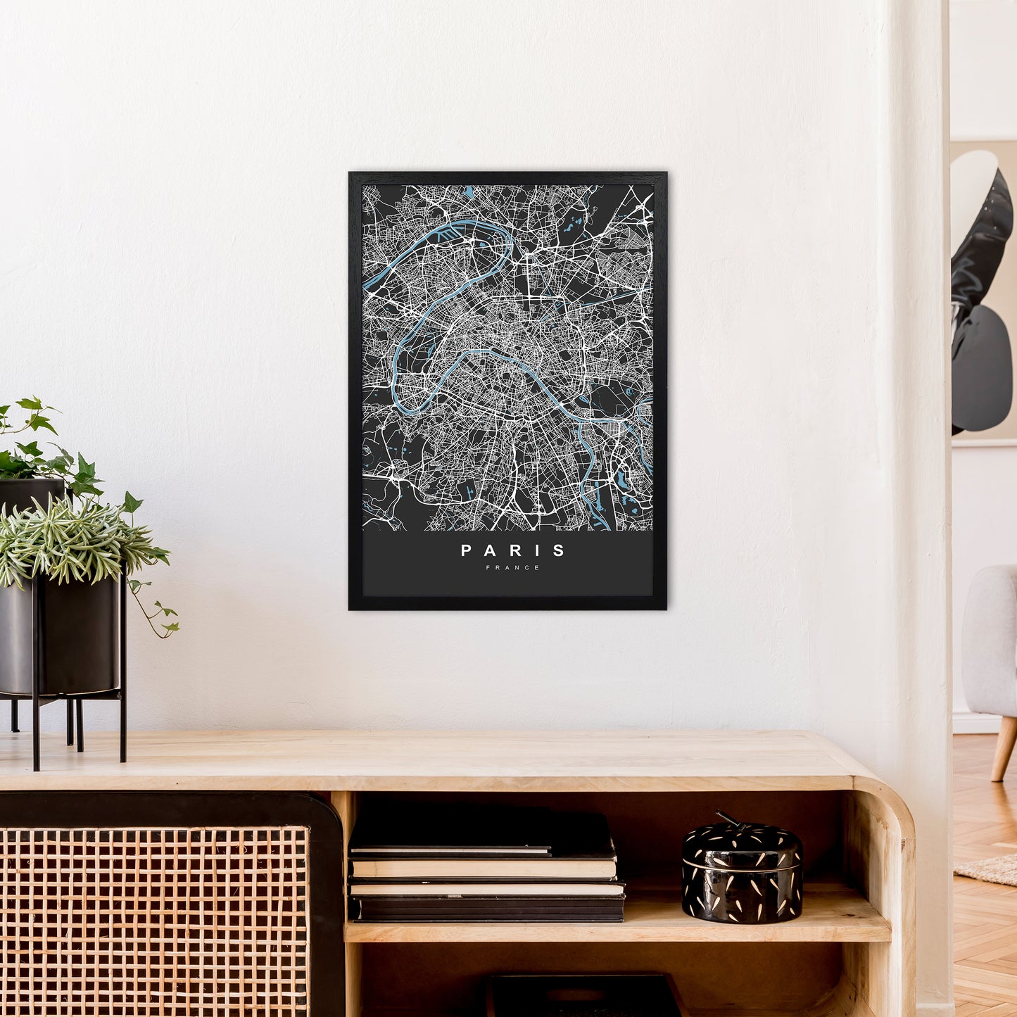 Paris Art Print by UrbanMaps A2 White Frame