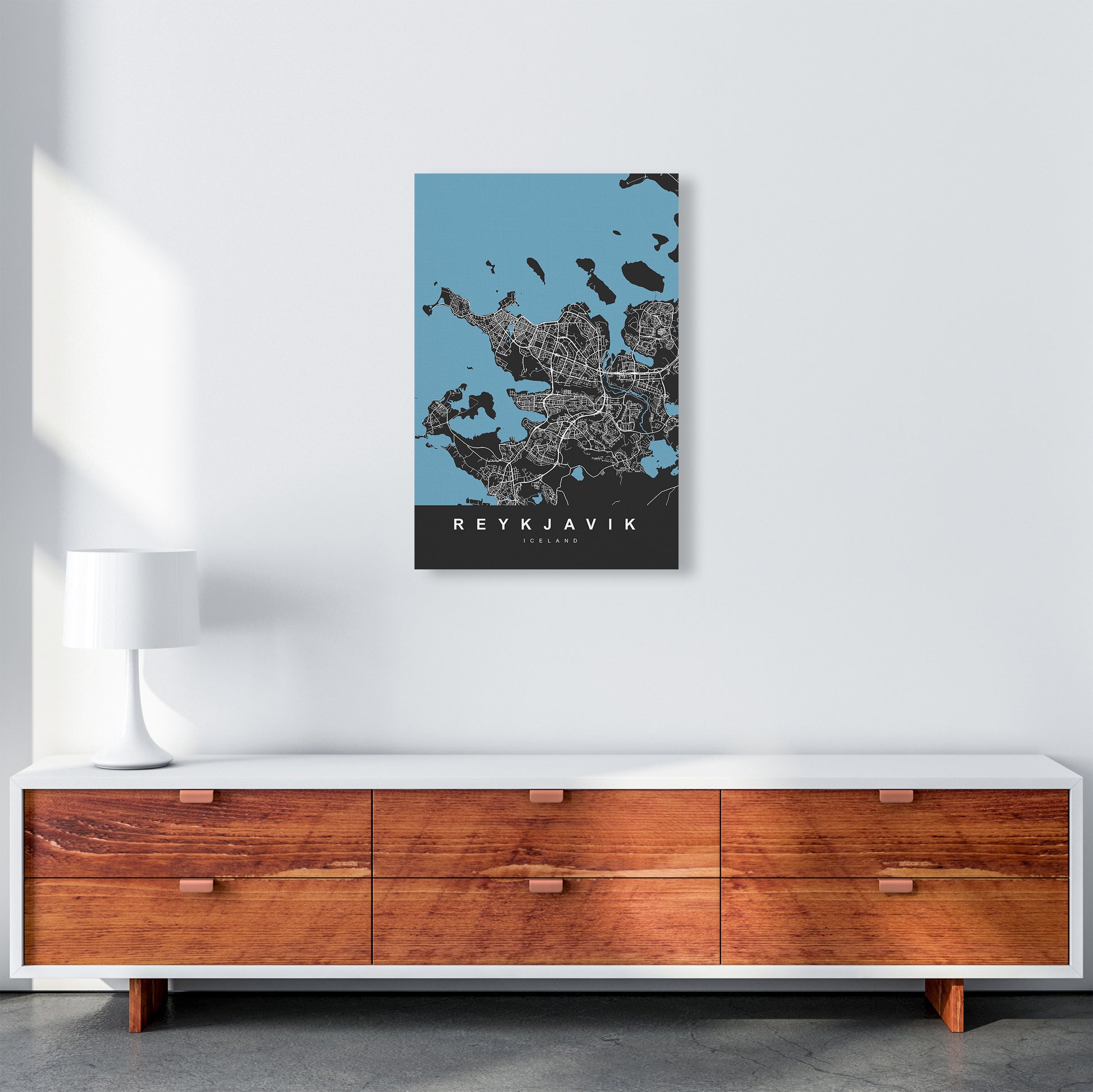 Reykjavik Art Print by UrbanMaps A2 Canvas