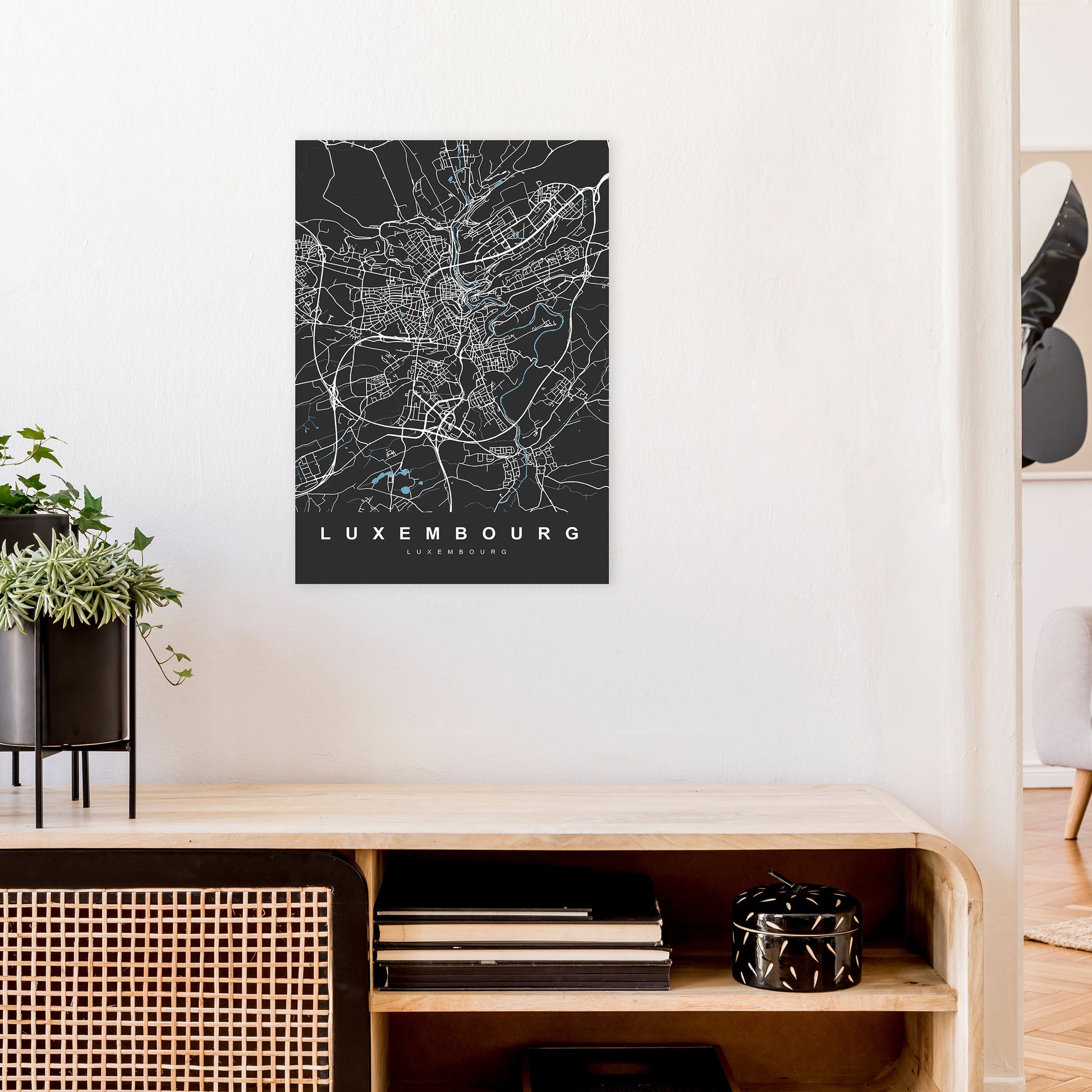 Luxembourg Art Print by UrbanMaps A2 Black Frame